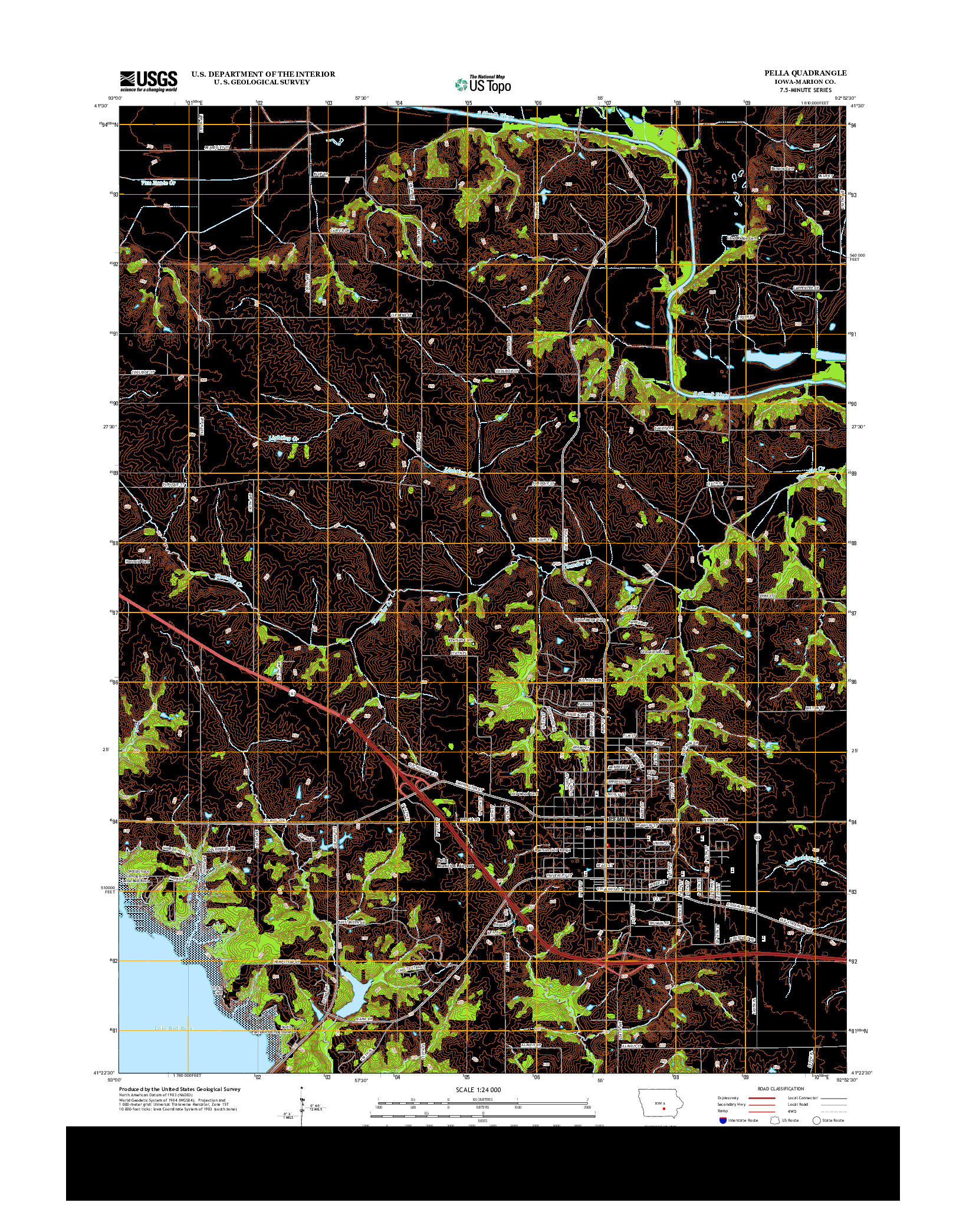 USGS US TOPO 7.5-MINUTE MAP FOR PELLA, IA 2013