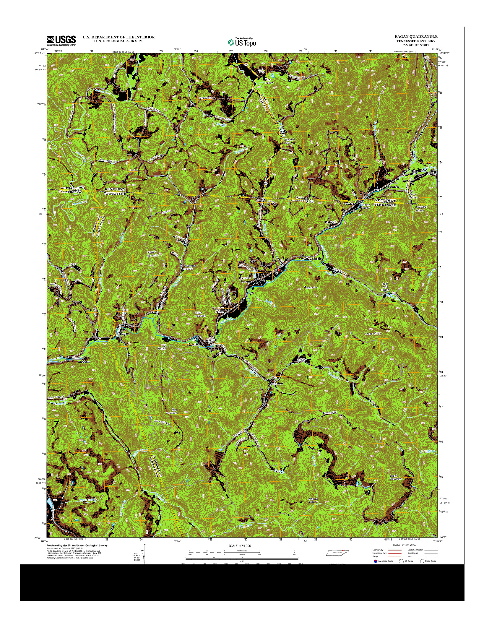 USGS US TOPO 7.5-MINUTE MAP FOR EAGAN, TN-KY 2013