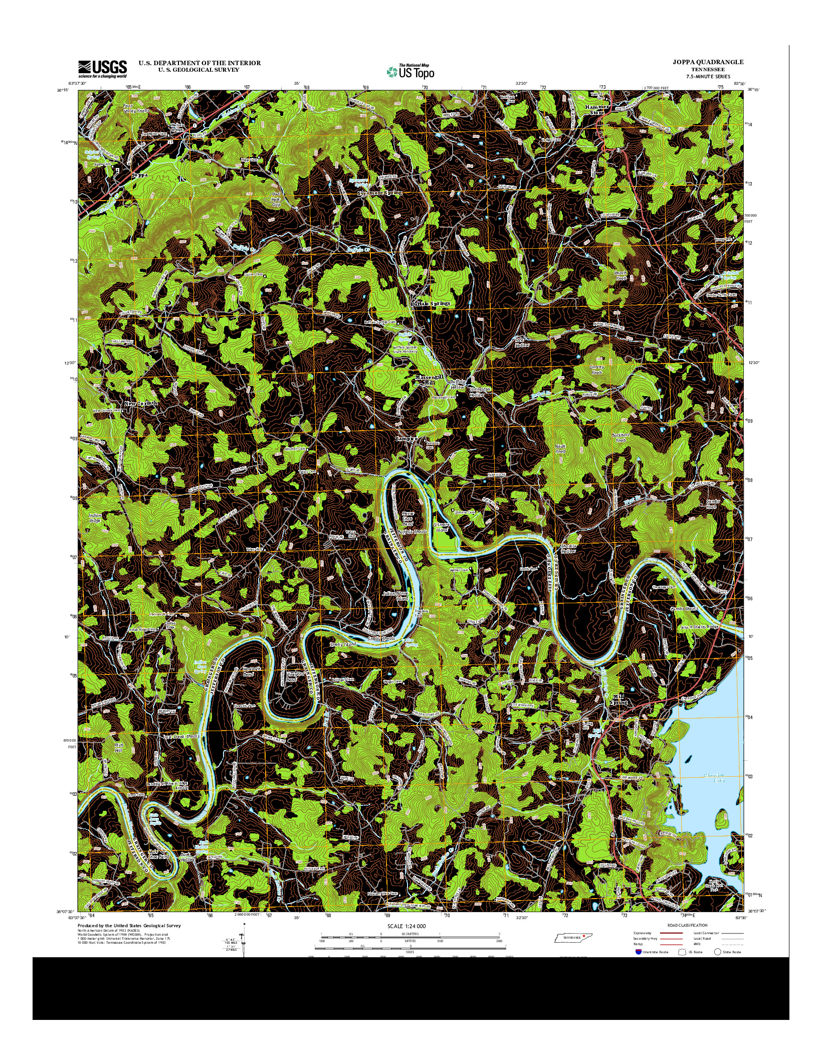 USGS US TOPO 7.5-MINUTE MAP FOR JOPPA, TN 2013