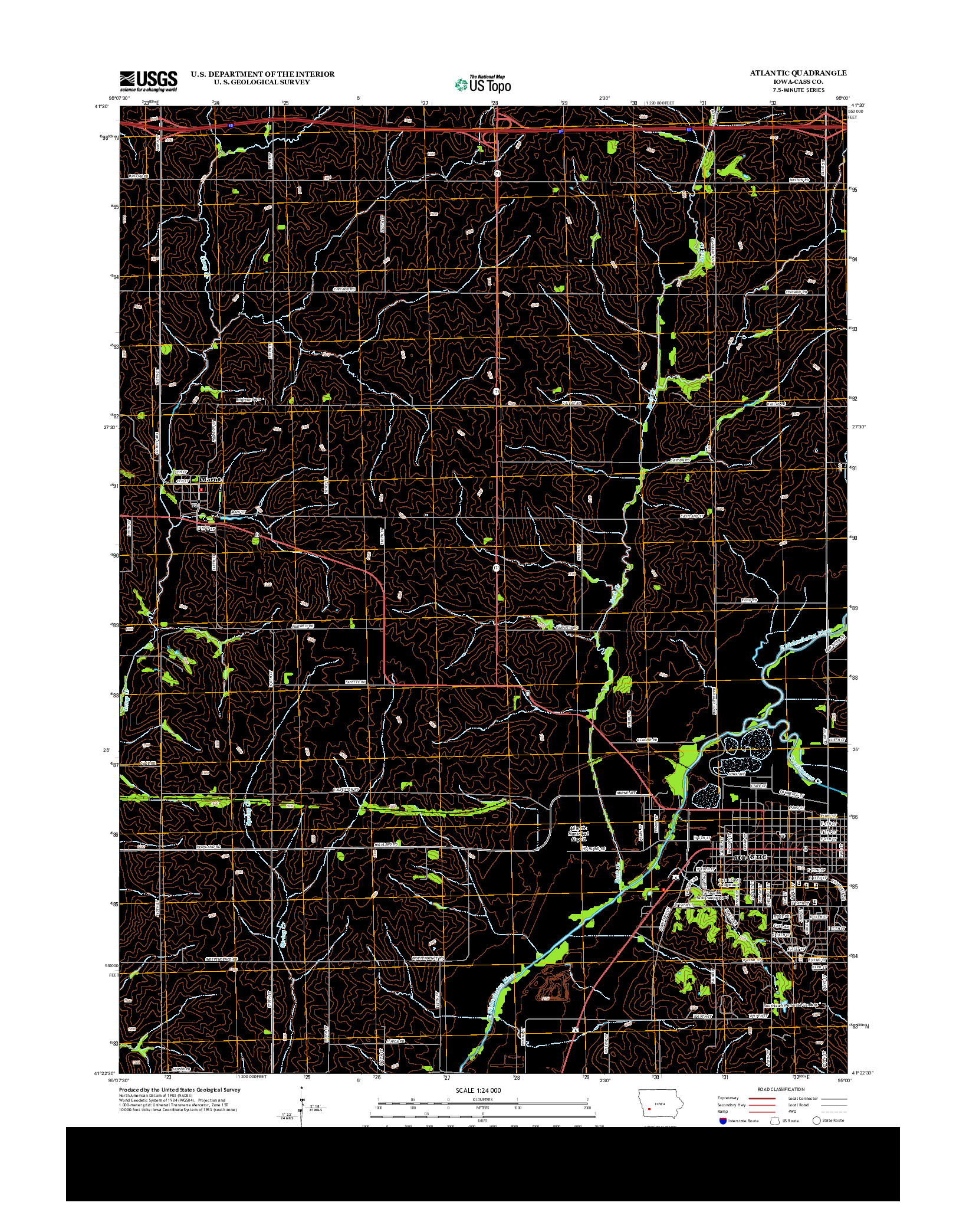 USGS US TOPO 7.5-MINUTE MAP FOR ATLANTIC, IA 2013