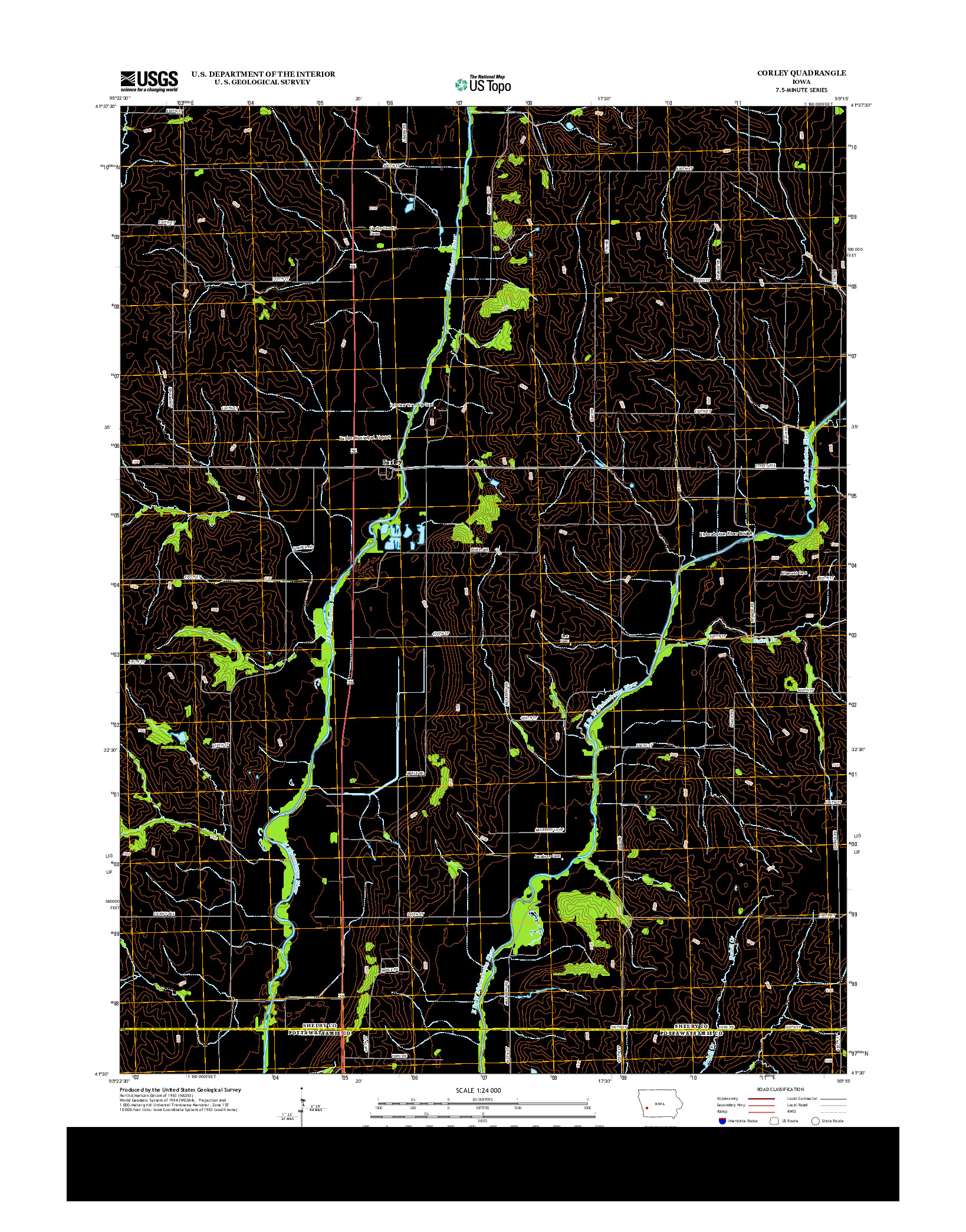 USGS US TOPO 7.5-MINUTE MAP FOR CORLEY, IA 2013