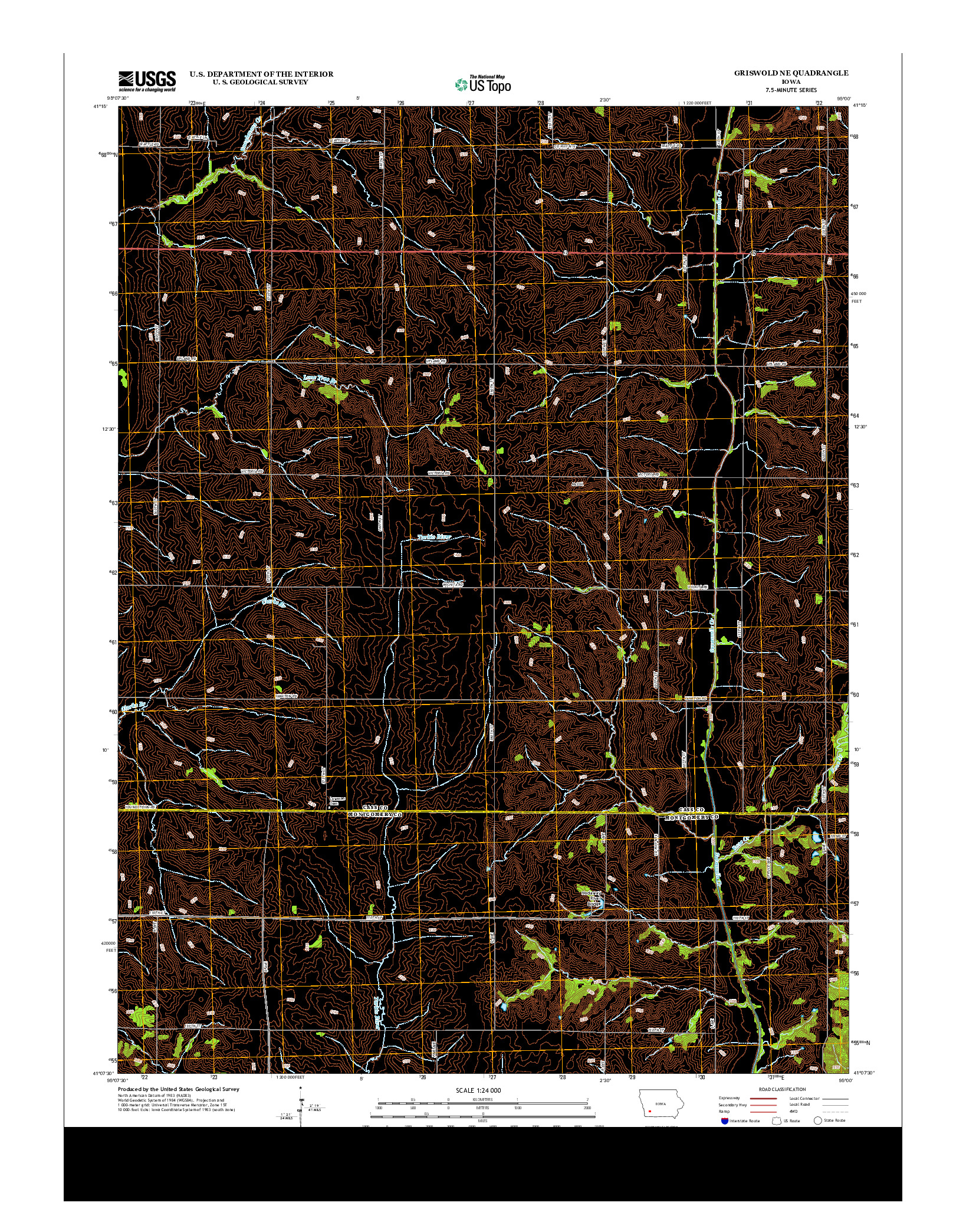 USGS US TOPO 7.5-MINUTE MAP FOR GRISWOLD NE, IA 2013