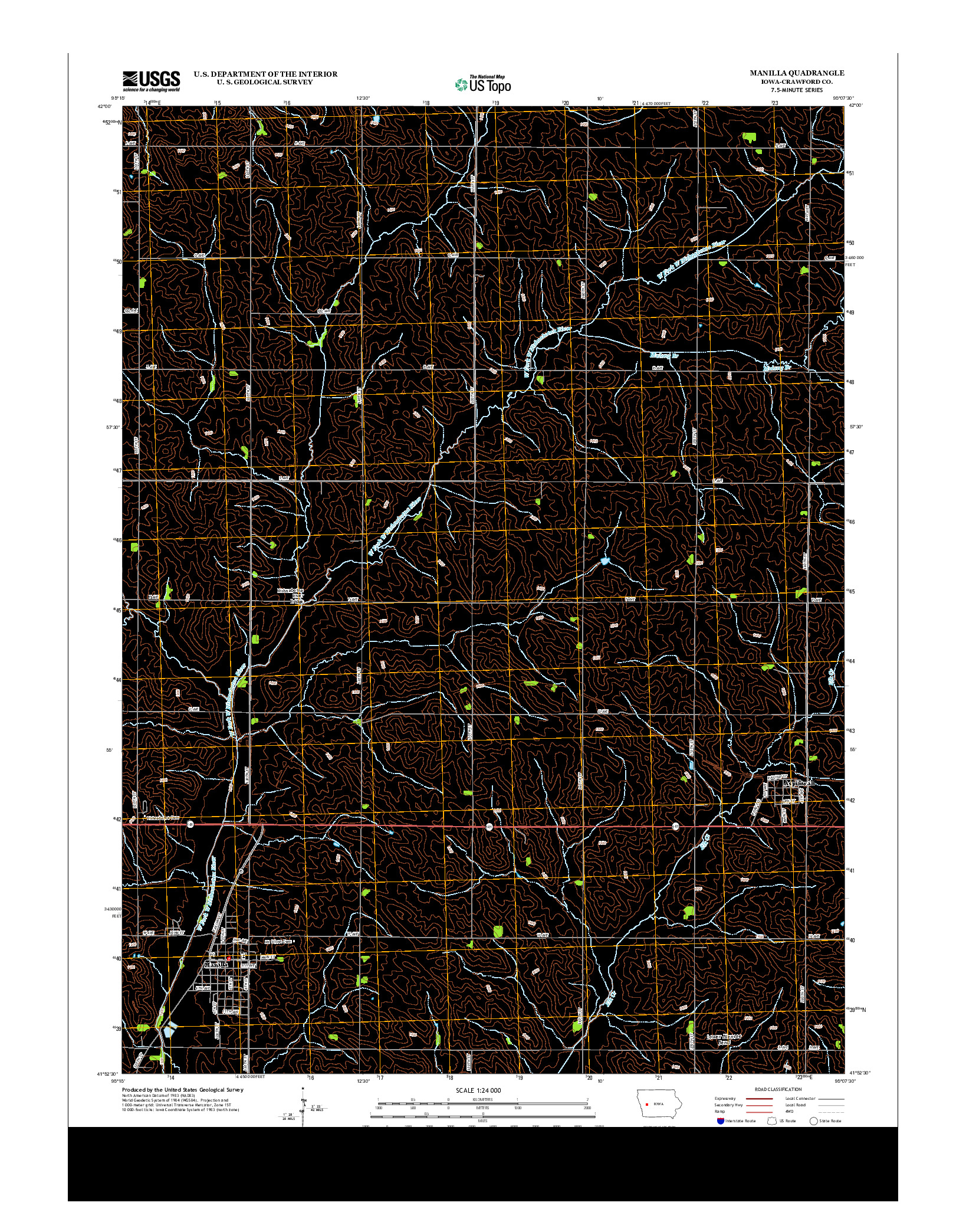 USGS US TOPO 7.5-MINUTE MAP FOR MANILLA, IA 2013