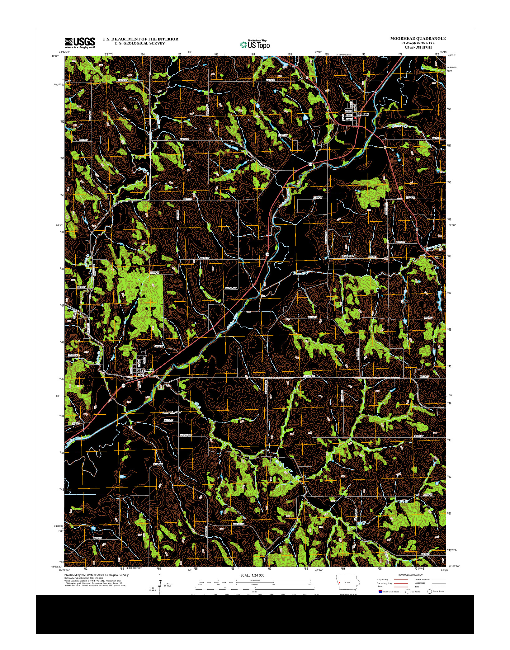 USGS US TOPO 7.5-MINUTE MAP FOR MOORHEAD, IA 2013