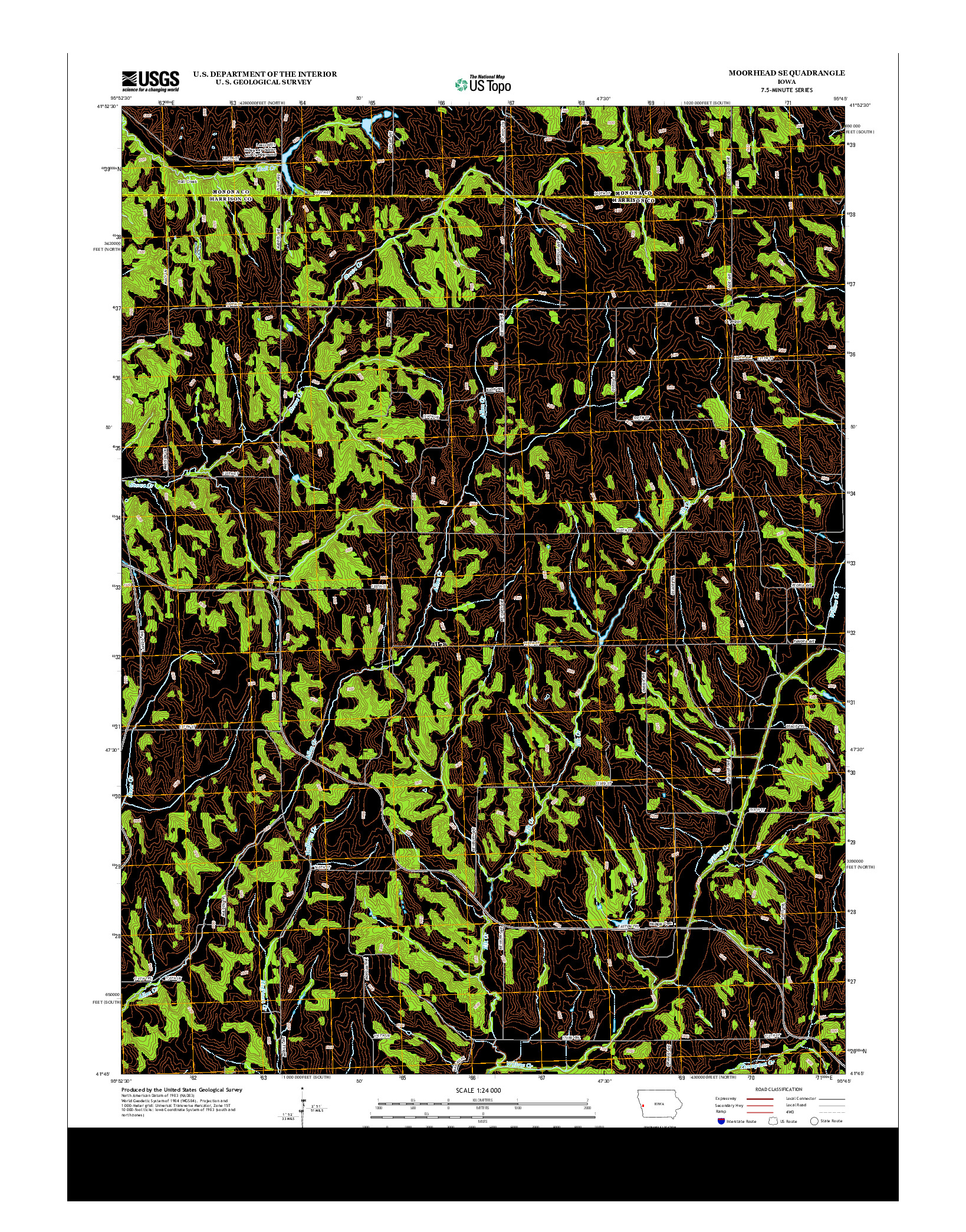 USGS US TOPO 7.5-MINUTE MAP FOR MOORHEAD SE, IA 2013