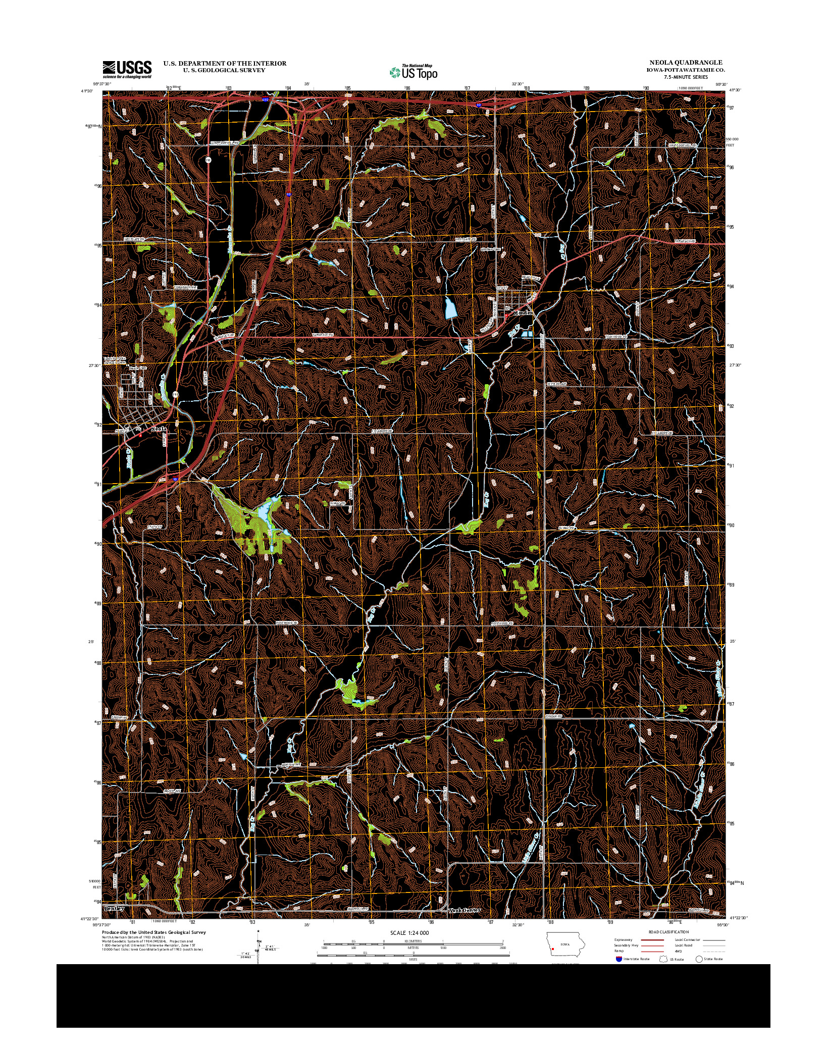 USGS US TOPO 7.5-MINUTE MAP FOR NEOLA, IA 2013
