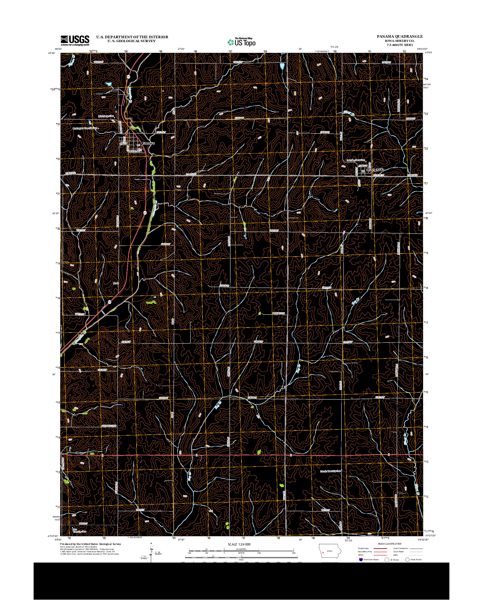 USGS US TOPO 7.5-MINUTE MAP FOR PANAMA, IA 2013