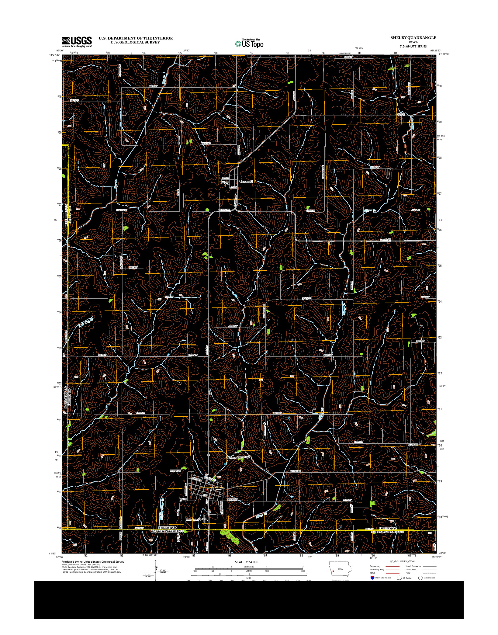 USGS US TOPO 7.5-MINUTE MAP FOR SHELBY, IA 2013