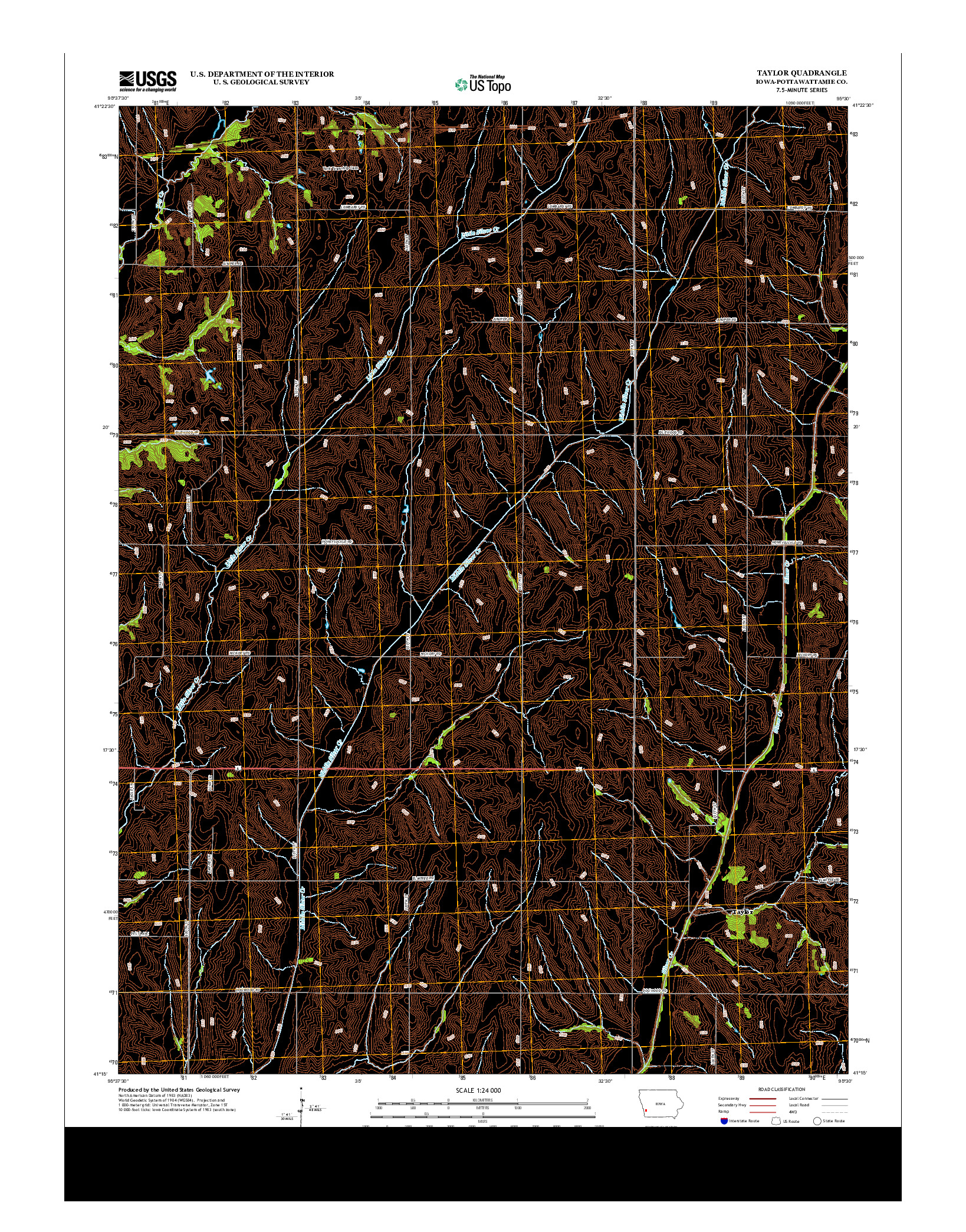 USGS US TOPO 7.5-MINUTE MAP FOR TAYLOR, IA 2013