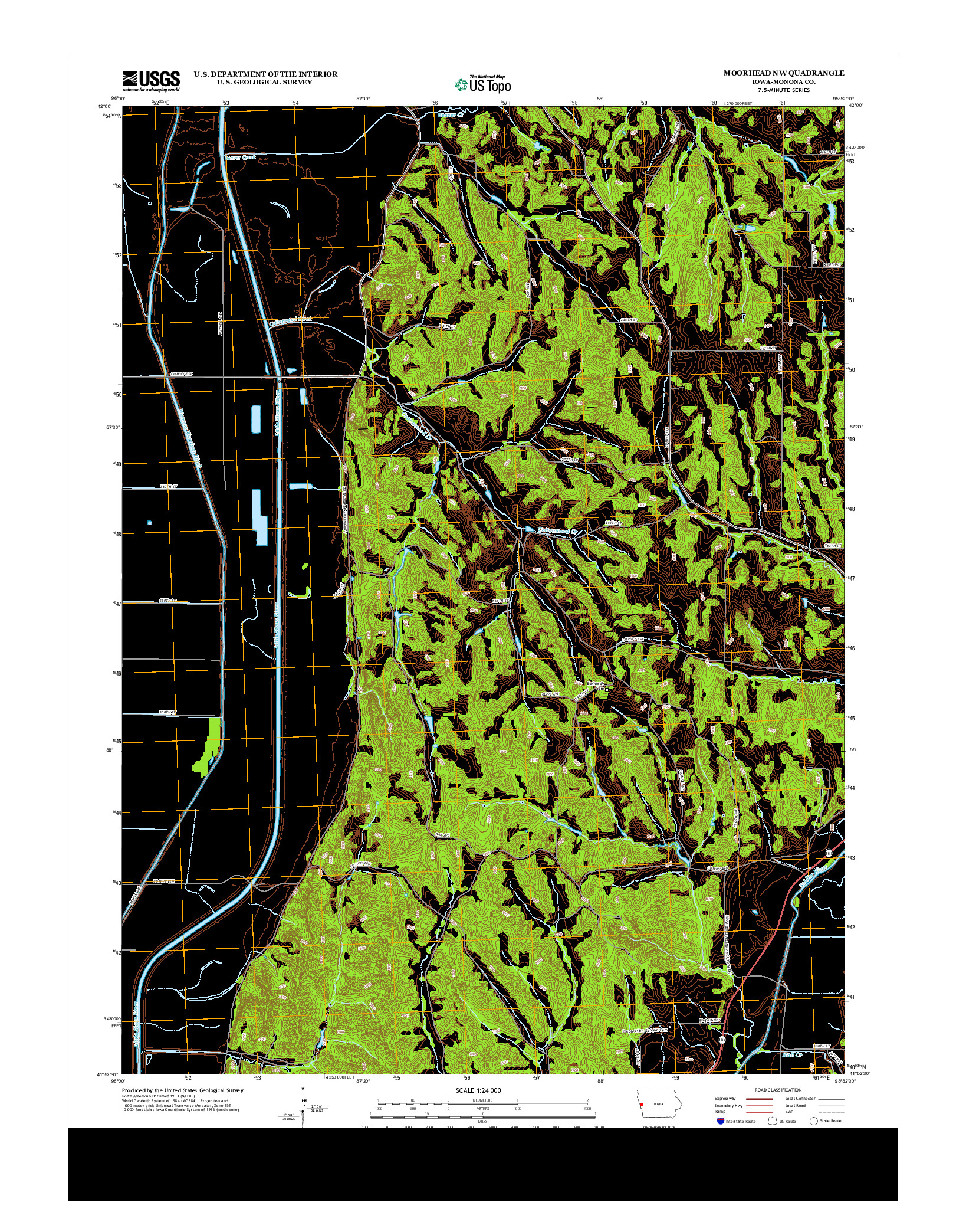 USGS US TOPO 7.5-MINUTE MAP FOR MOORHEAD NW, IA 2013