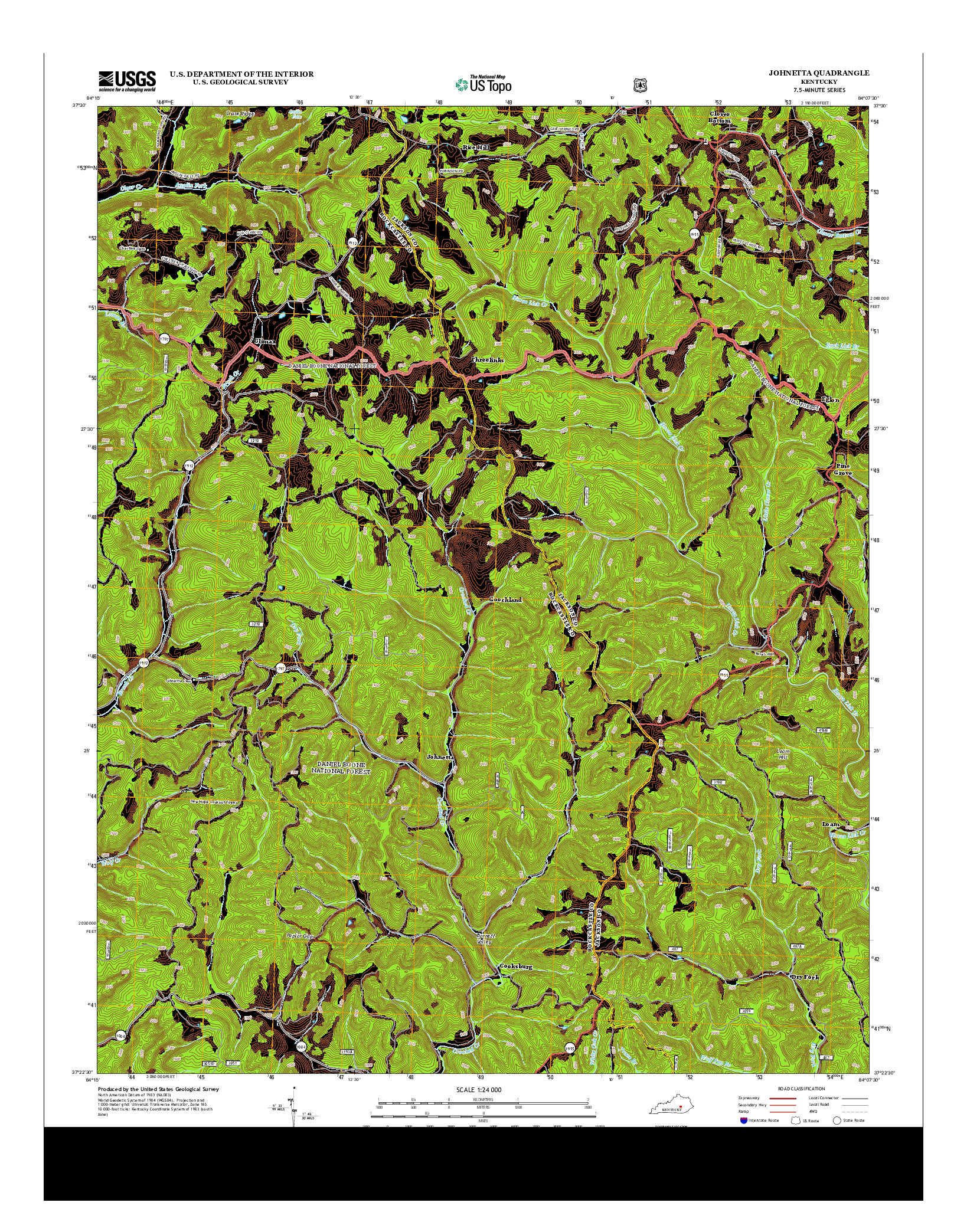 USGS US TOPO 7.5-MINUTE MAP FOR JOHNETTA, KY 2013