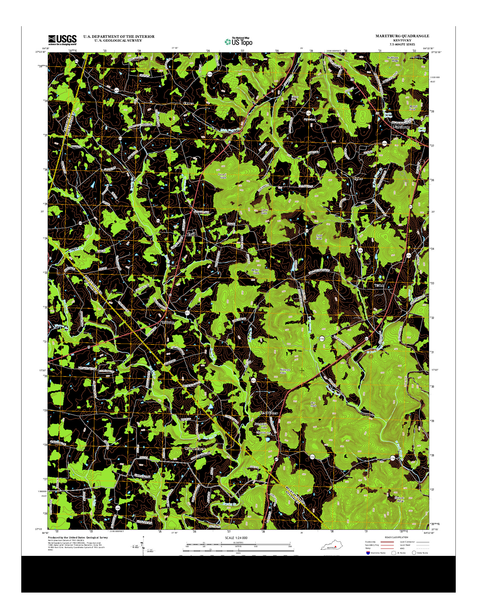 USGS US TOPO 7.5-MINUTE MAP FOR MARETBURG, KY 2013