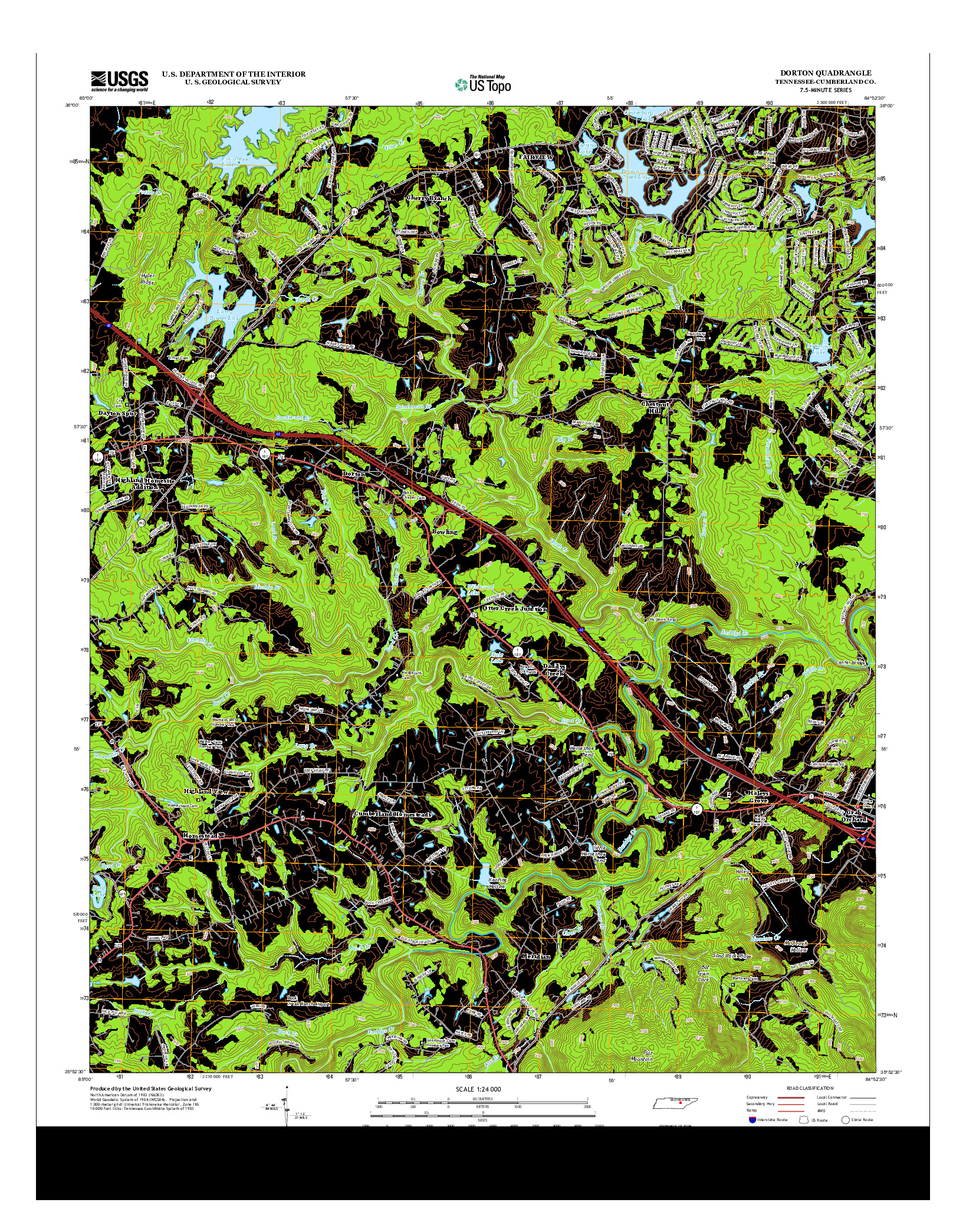 USGS US TOPO 7.5-MINUTE MAP FOR DORTON, TN 2013