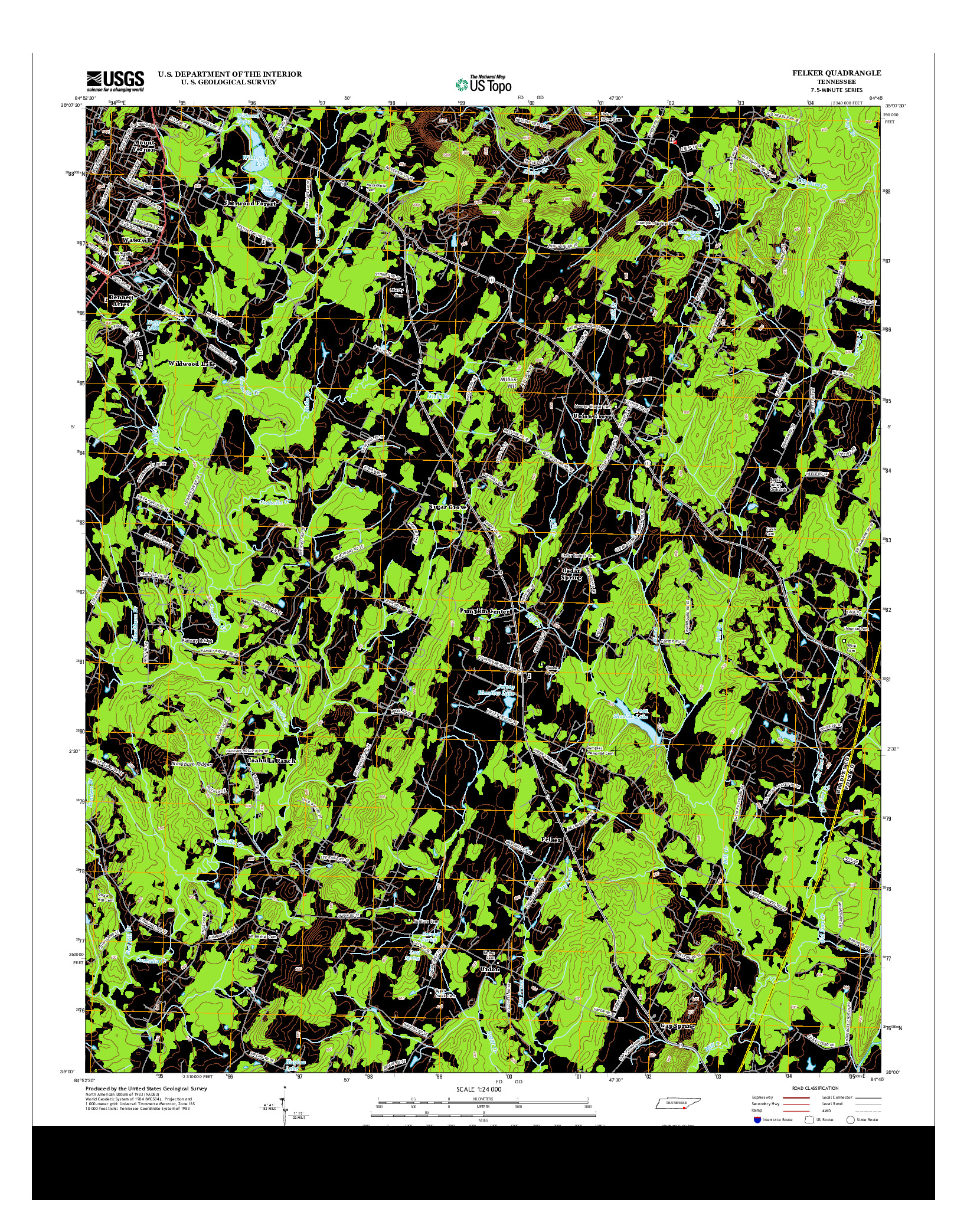 USGS US TOPO 7.5-MINUTE MAP FOR FELKER, TN 2013