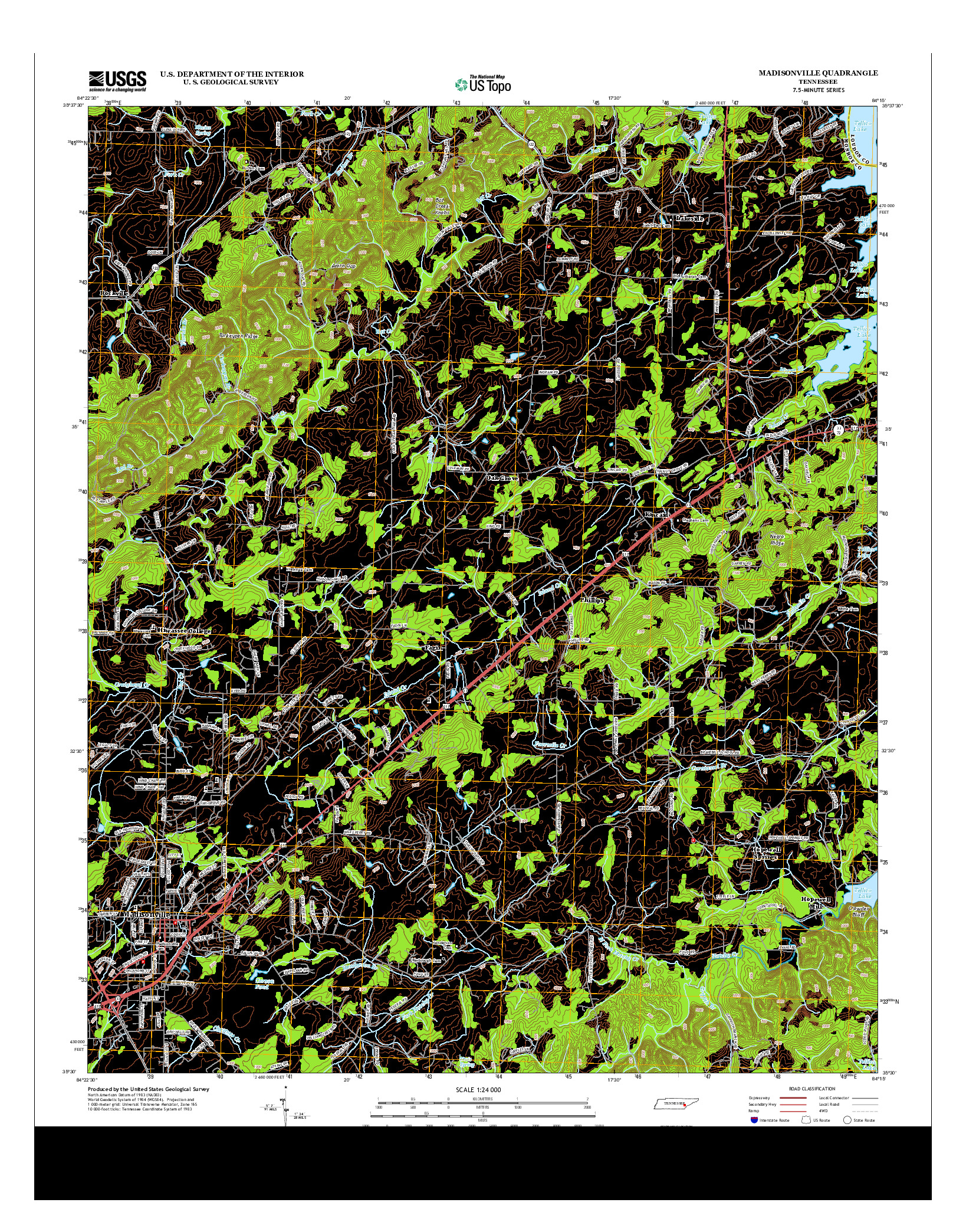 USGS US TOPO 7.5-MINUTE MAP FOR MADISONVILLE, TN 2013