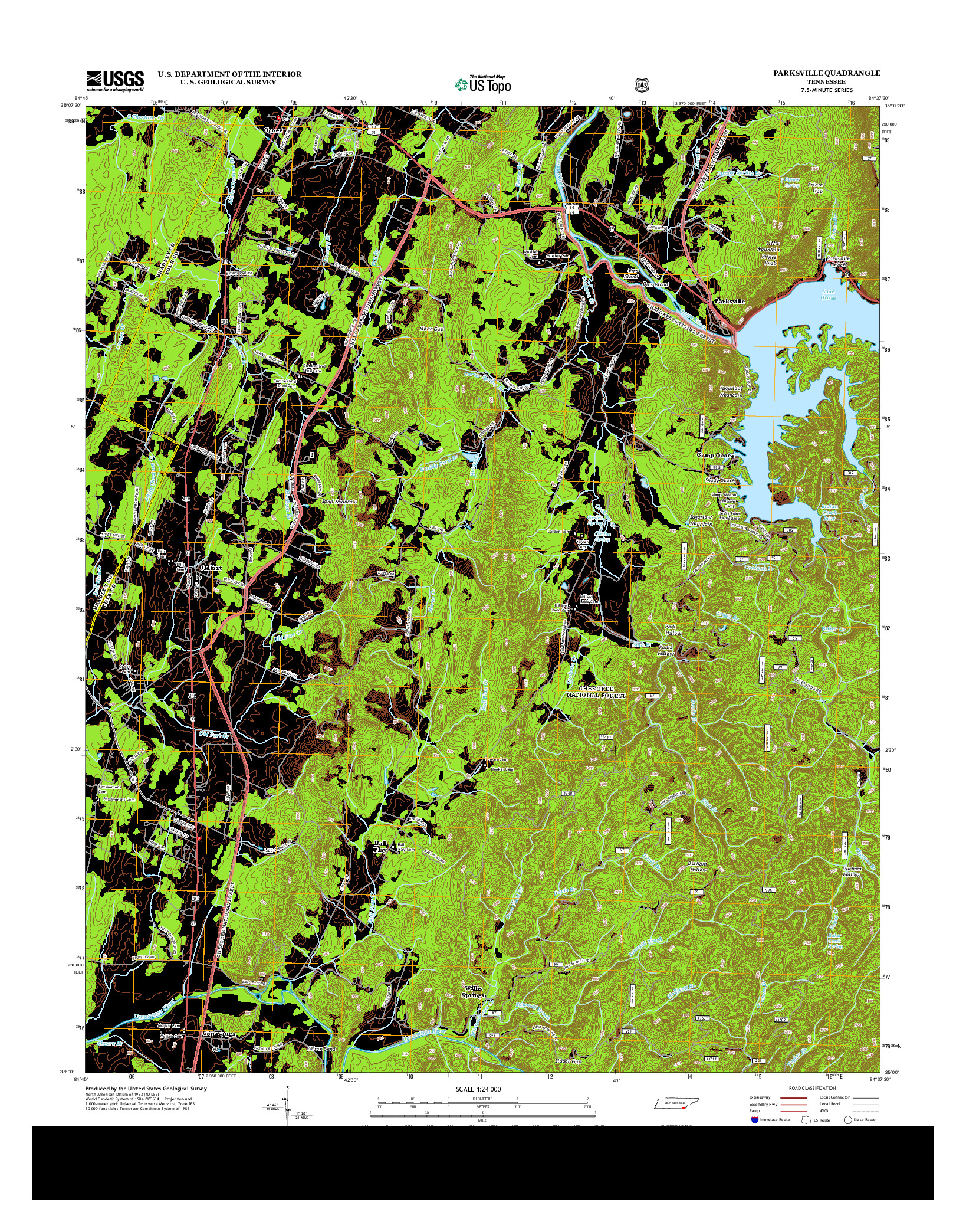 USGS US TOPO 7.5-MINUTE MAP FOR PARKSVILLE, TN 2013