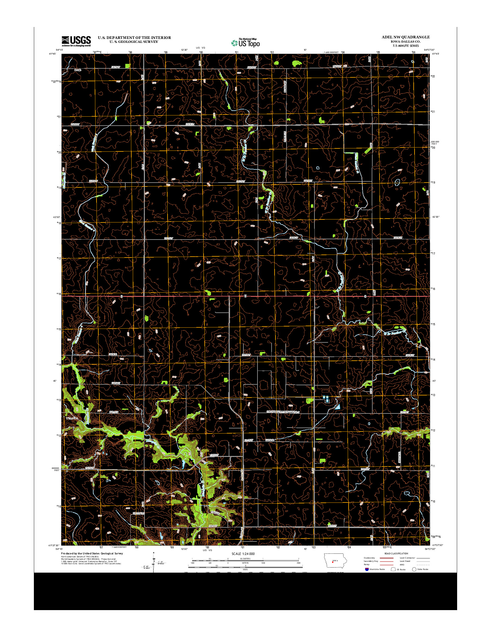 USGS US TOPO 7.5-MINUTE MAP FOR ADEL NW, IA 2013