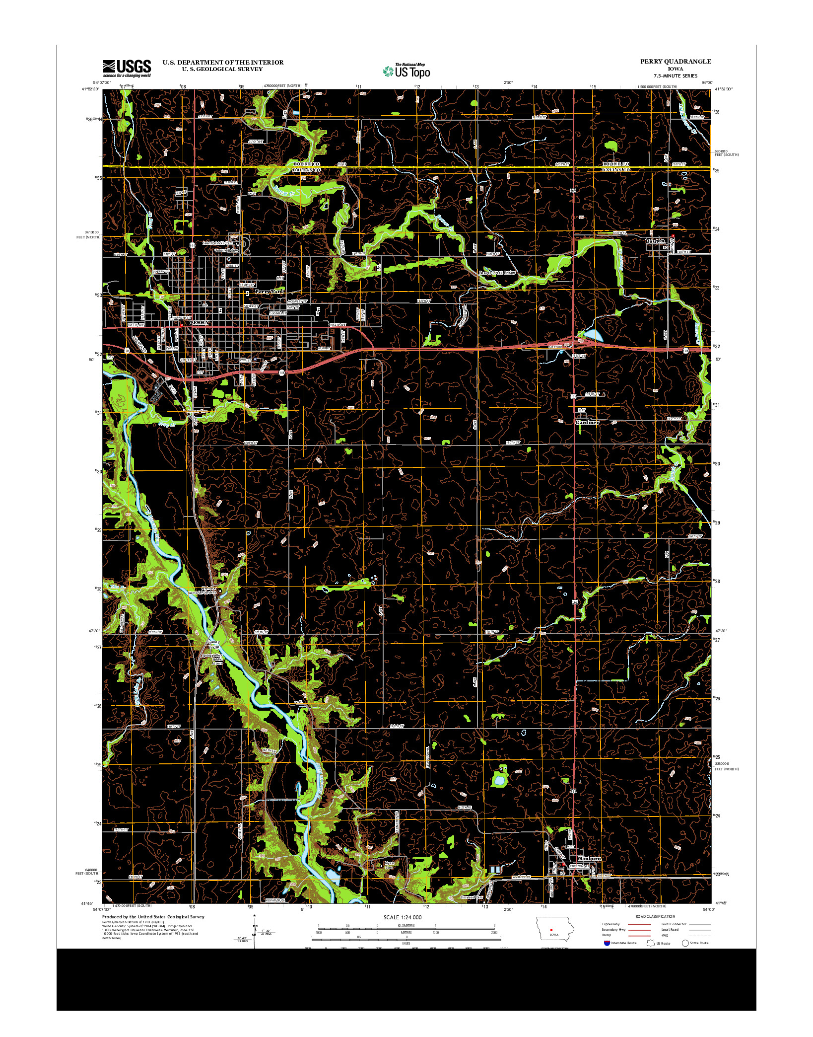 USGS US TOPO 7.5-MINUTE MAP FOR PERRY, IA 2013