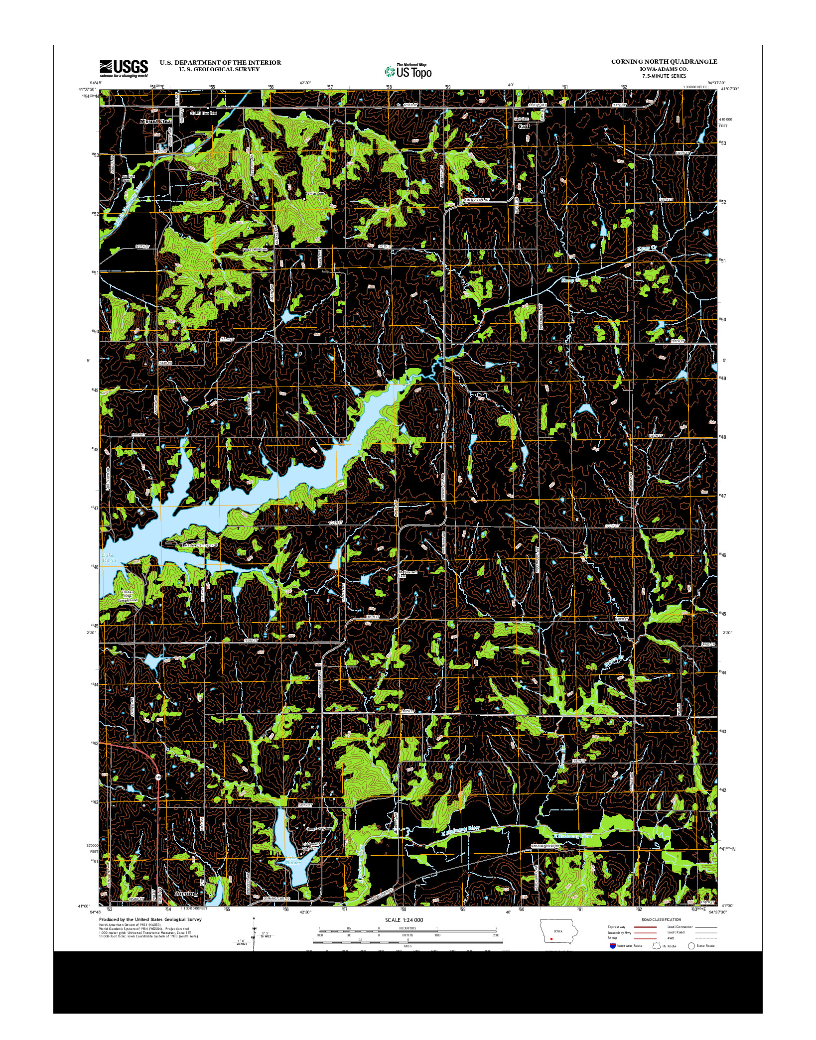 USGS US TOPO 7.5-MINUTE MAP FOR CORNING NORTH, IA 2013