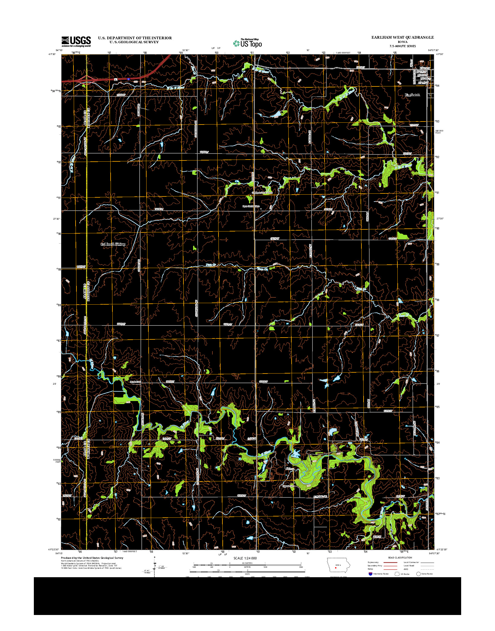 USGS US TOPO 7.5-MINUTE MAP FOR EARLHAM WEST, IA 2013