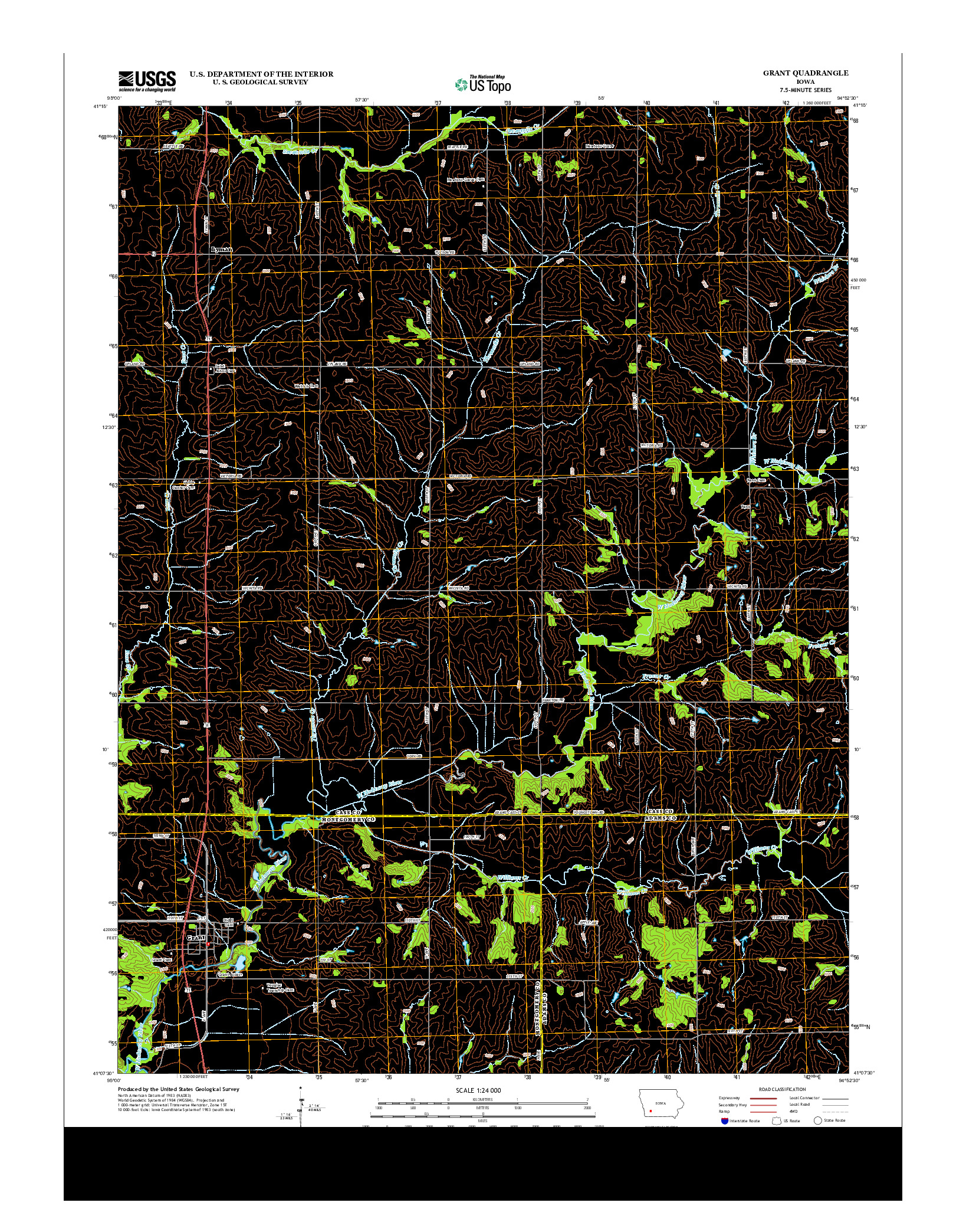 USGS US TOPO 7.5-MINUTE MAP FOR GRANT, IA 2013