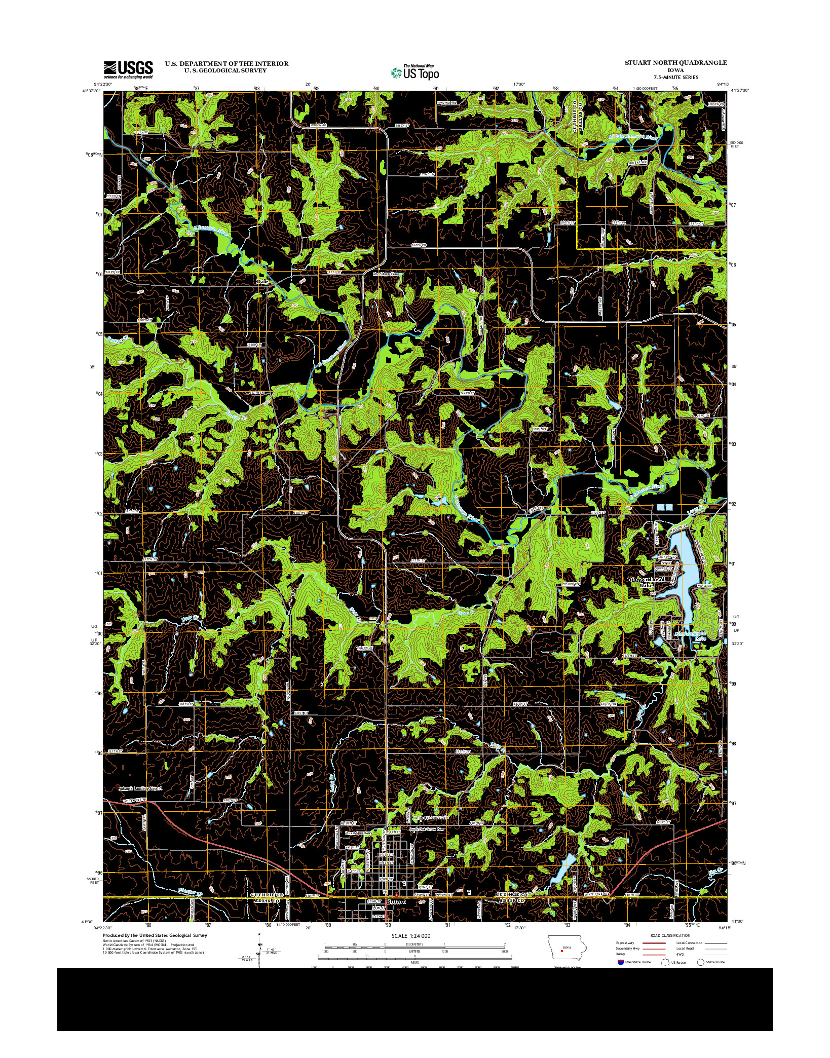 USGS US TOPO 7.5-MINUTE MAP FOR STUART NORTH, IA 2013