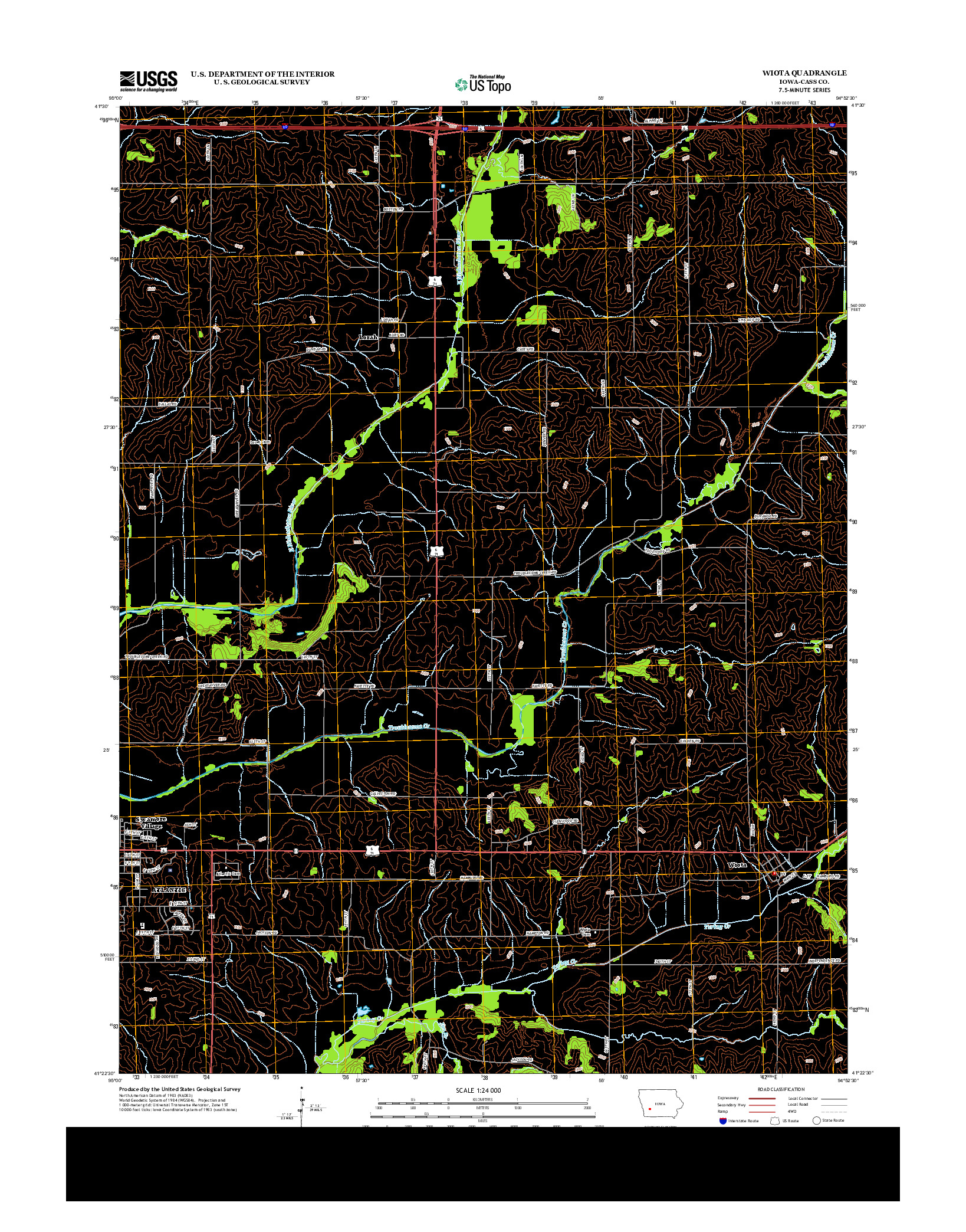 USGS US TOPO 7.5-MINUTE MAP FOR WIOTA, IA 2013