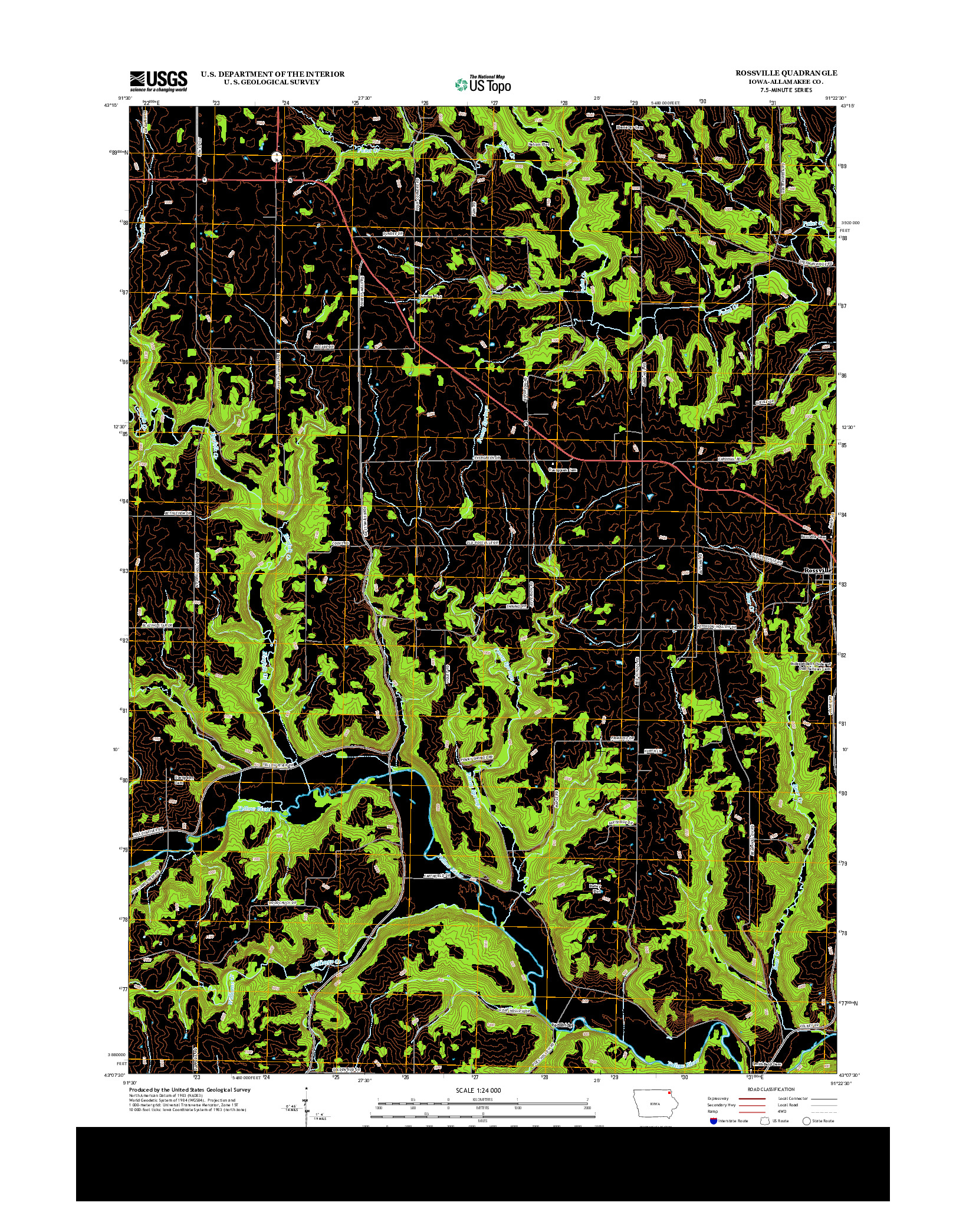 USGS US TOPO 7.5-MINUTE MAP FOR ROSSVILLE, IA 2013