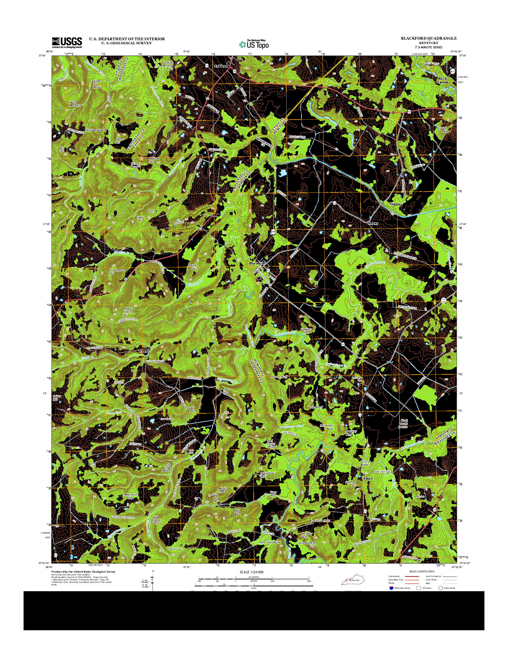 USGS US TOPO 7.5-MINUTE MAP FOR BLACKFORD, KY 2013