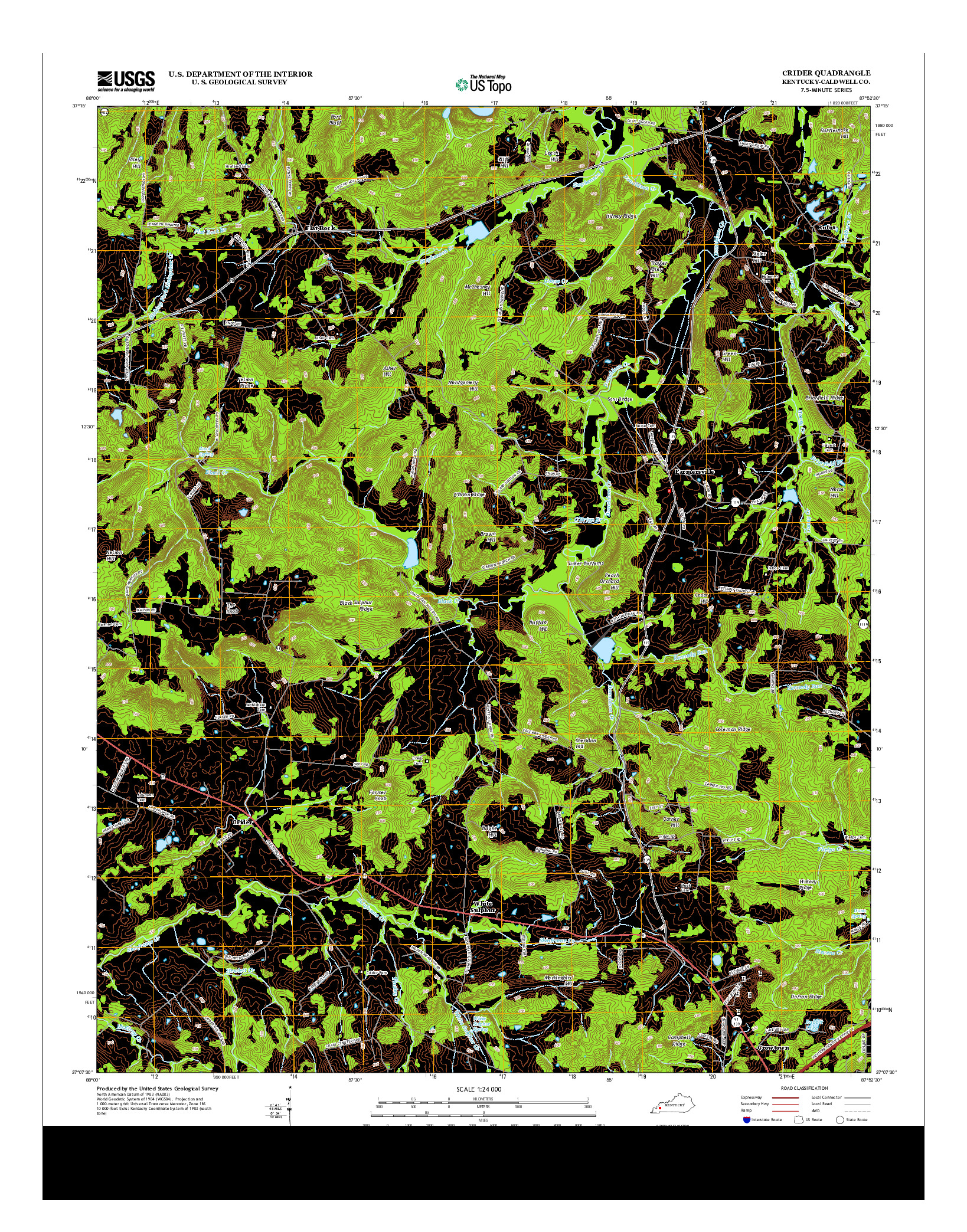 USGS US TOPO 7.5-MINUTE MAP FOR CRIDER, KY 2013