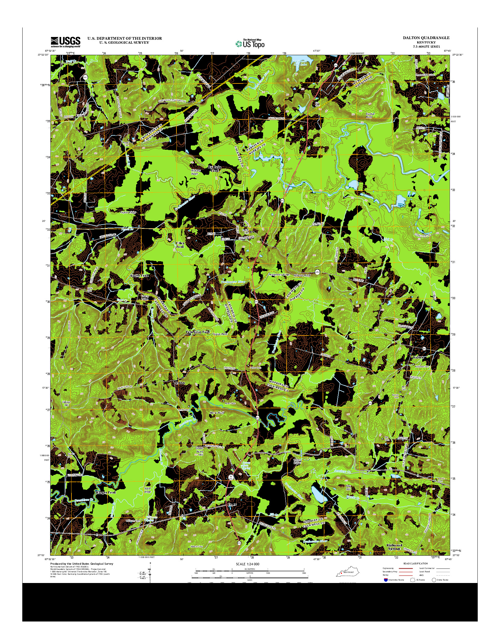 USGS US TOPO 7.5-MINUTE MAP FOR DALTON, KY 2013