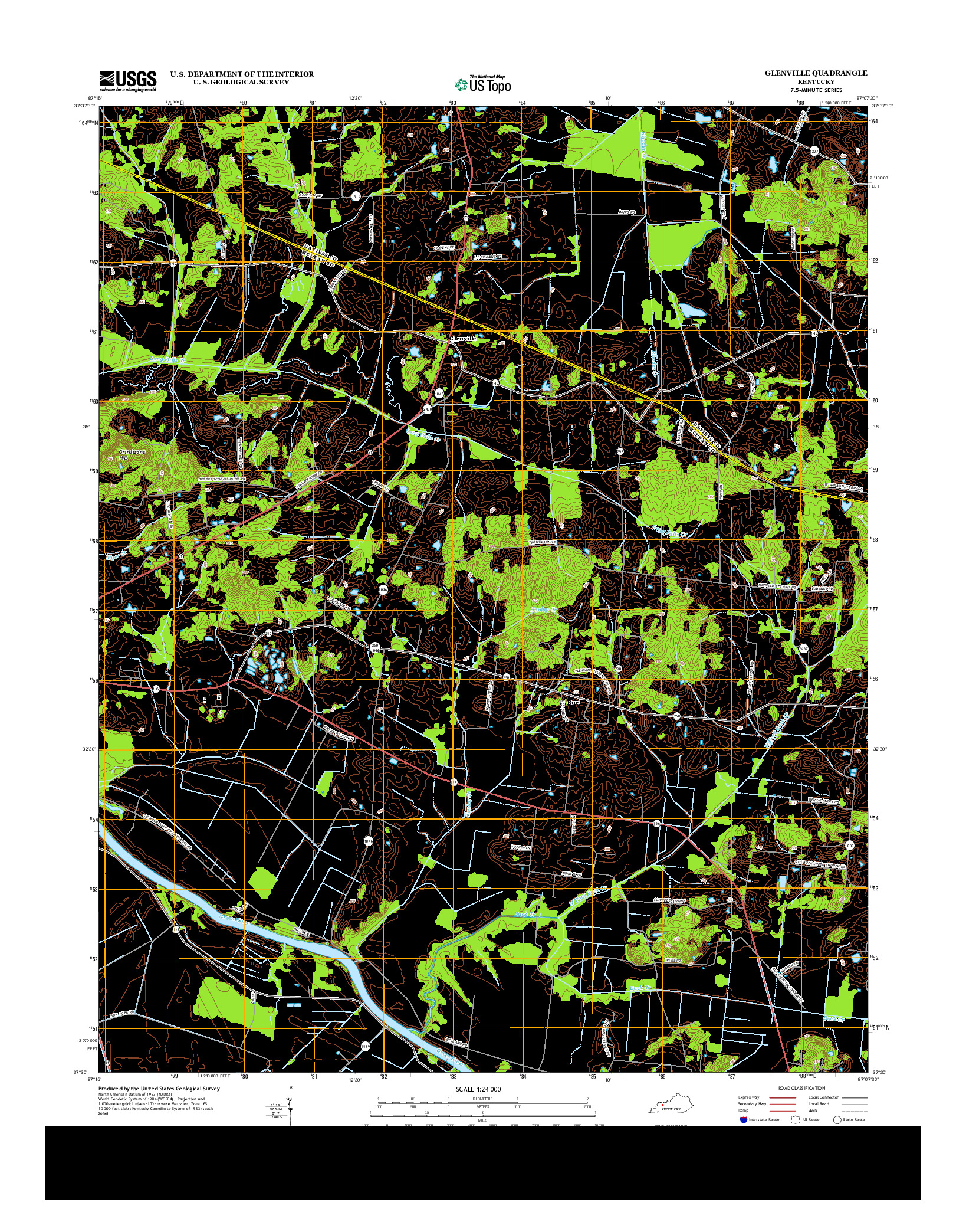 USGS US TOPO 7.5-MINUTE MAP FOR GLENVILLE, KY 2013