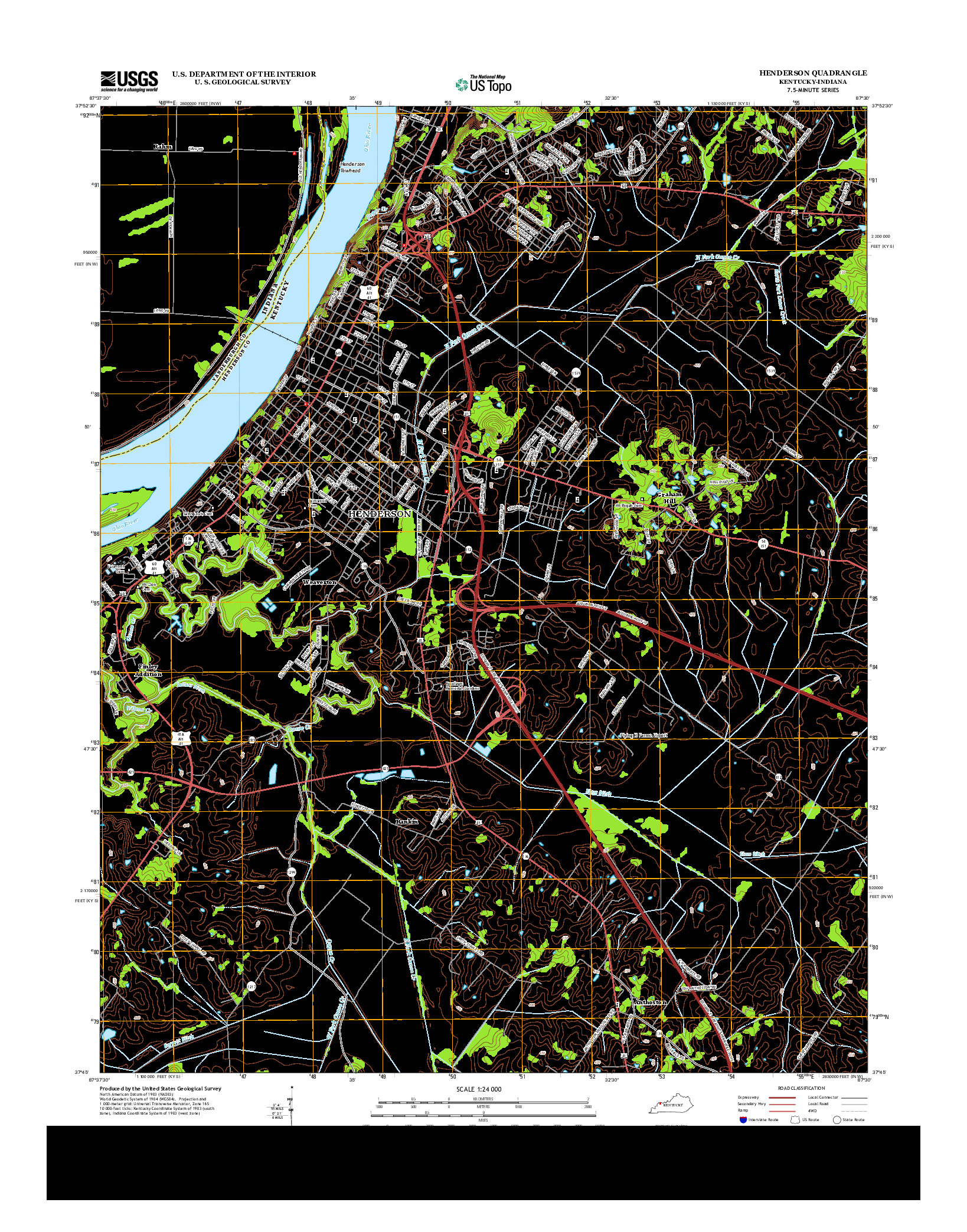 USGS US TOPO 7.5-MINUTE MAP FOR HENDERSON, KY-IN 2013