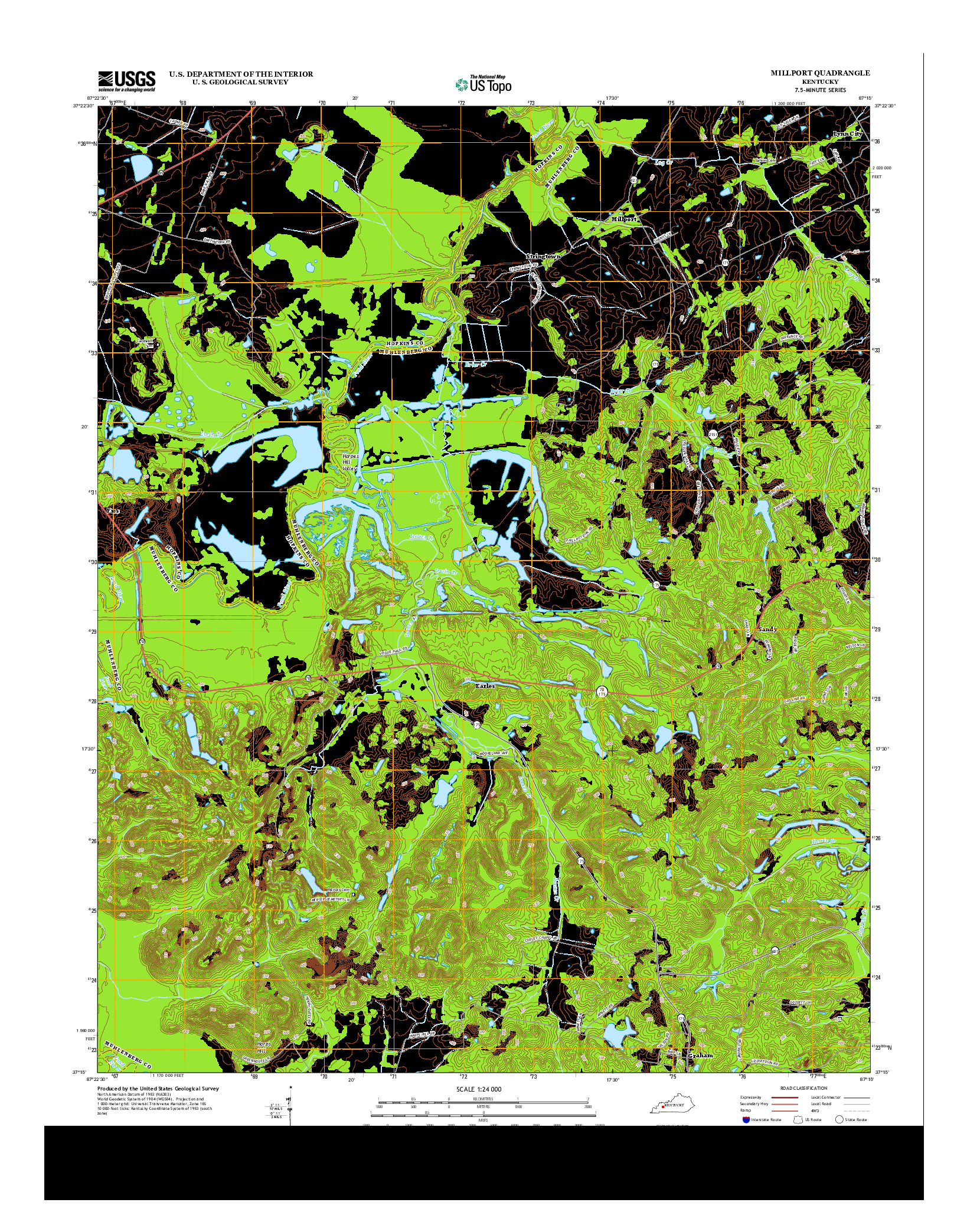 USGS US TOPO 7.5-MINUTE MAP FOR MILLPORT, KY 2013