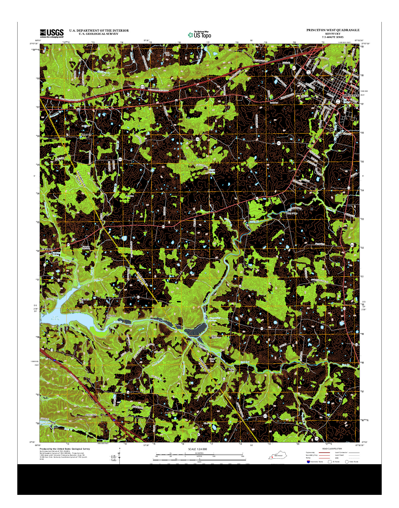 USGS US TOPO 7.5-MINUTE MAP FOR PRINCETON WEST, KY 2013