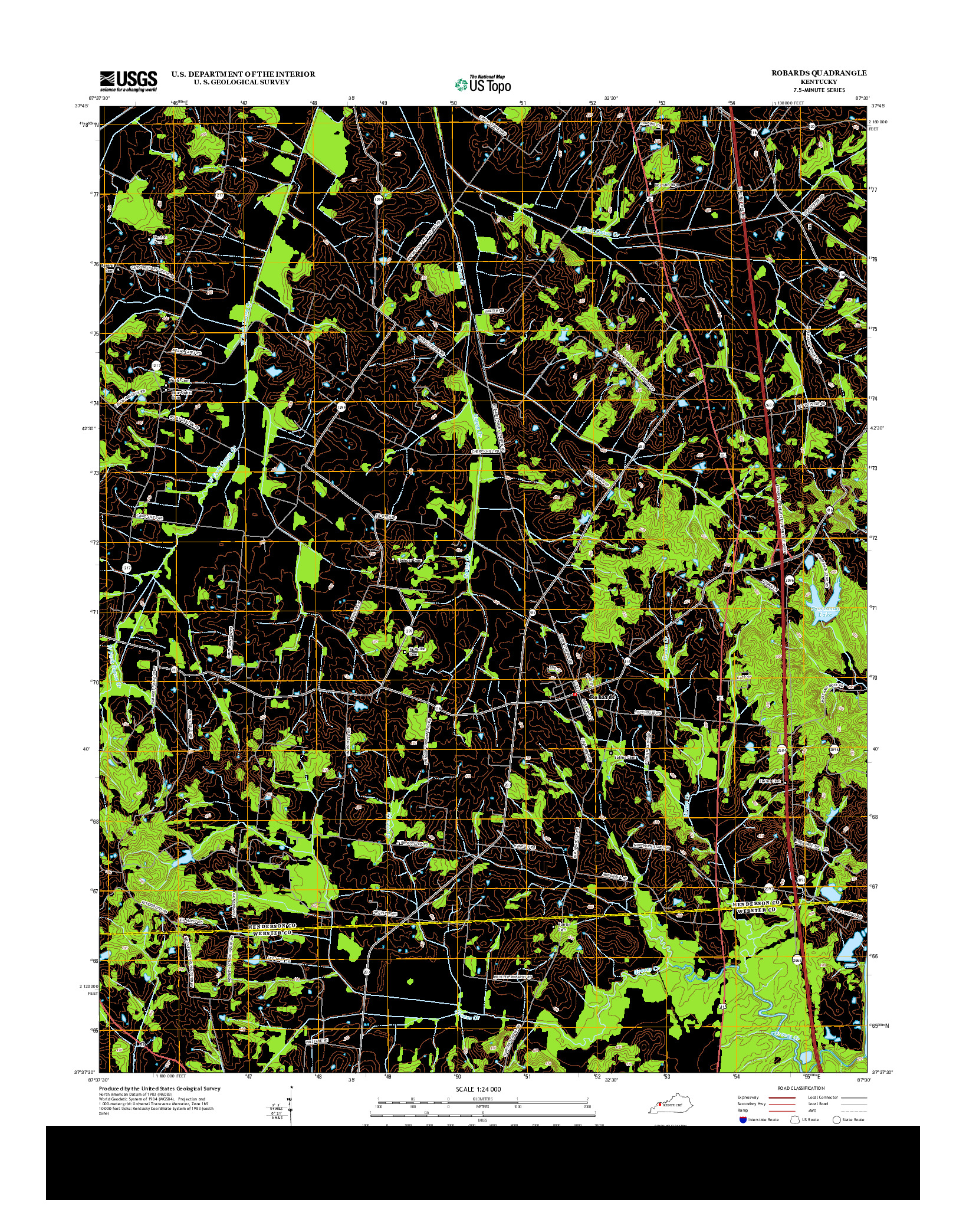 USGS US TOPO 7.5-MINUTE MAP FOR ROBARDS, KY 2013