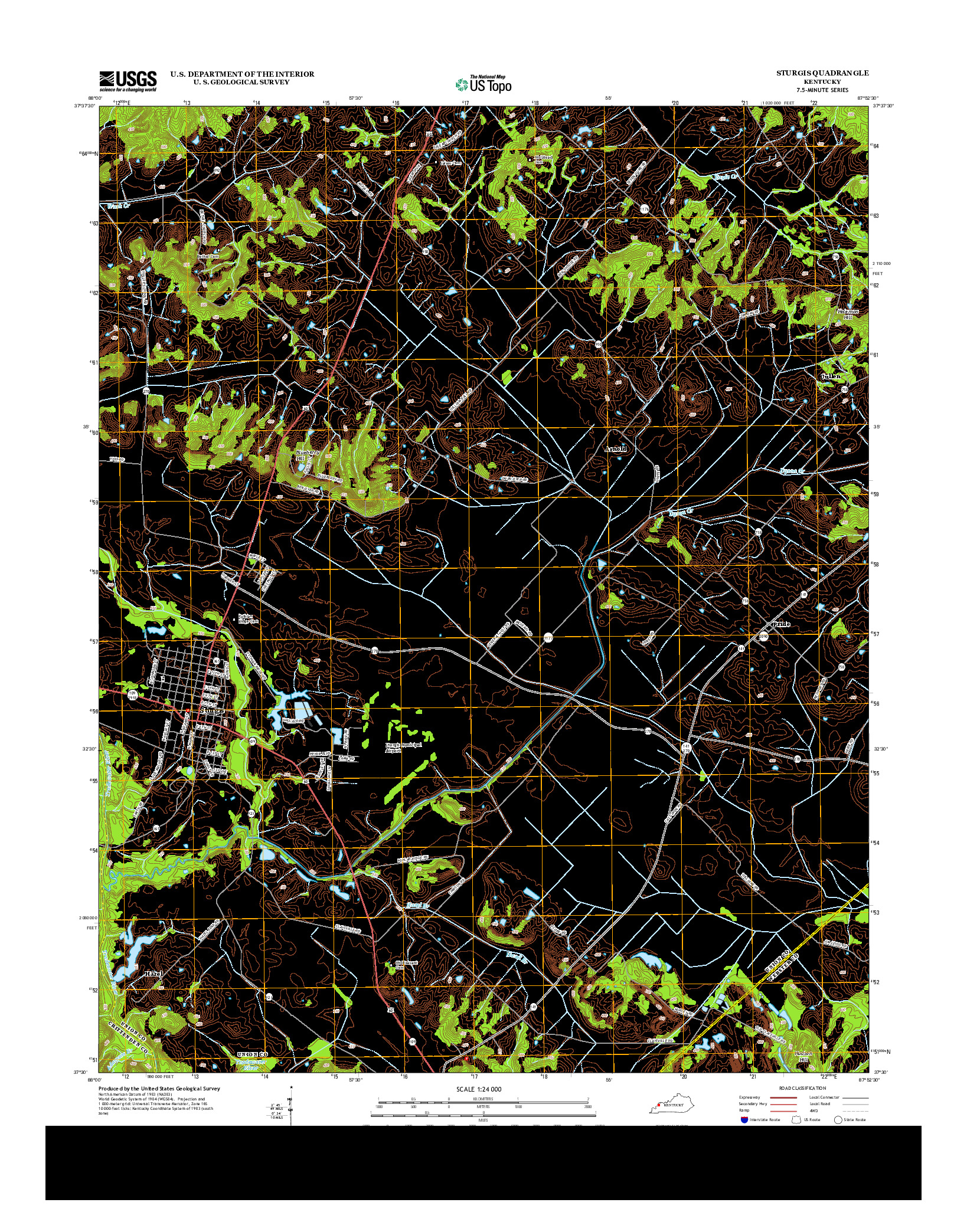 USGS US TOPO 7.5-MINUTE MAP FOR STURGIS, KY 2013