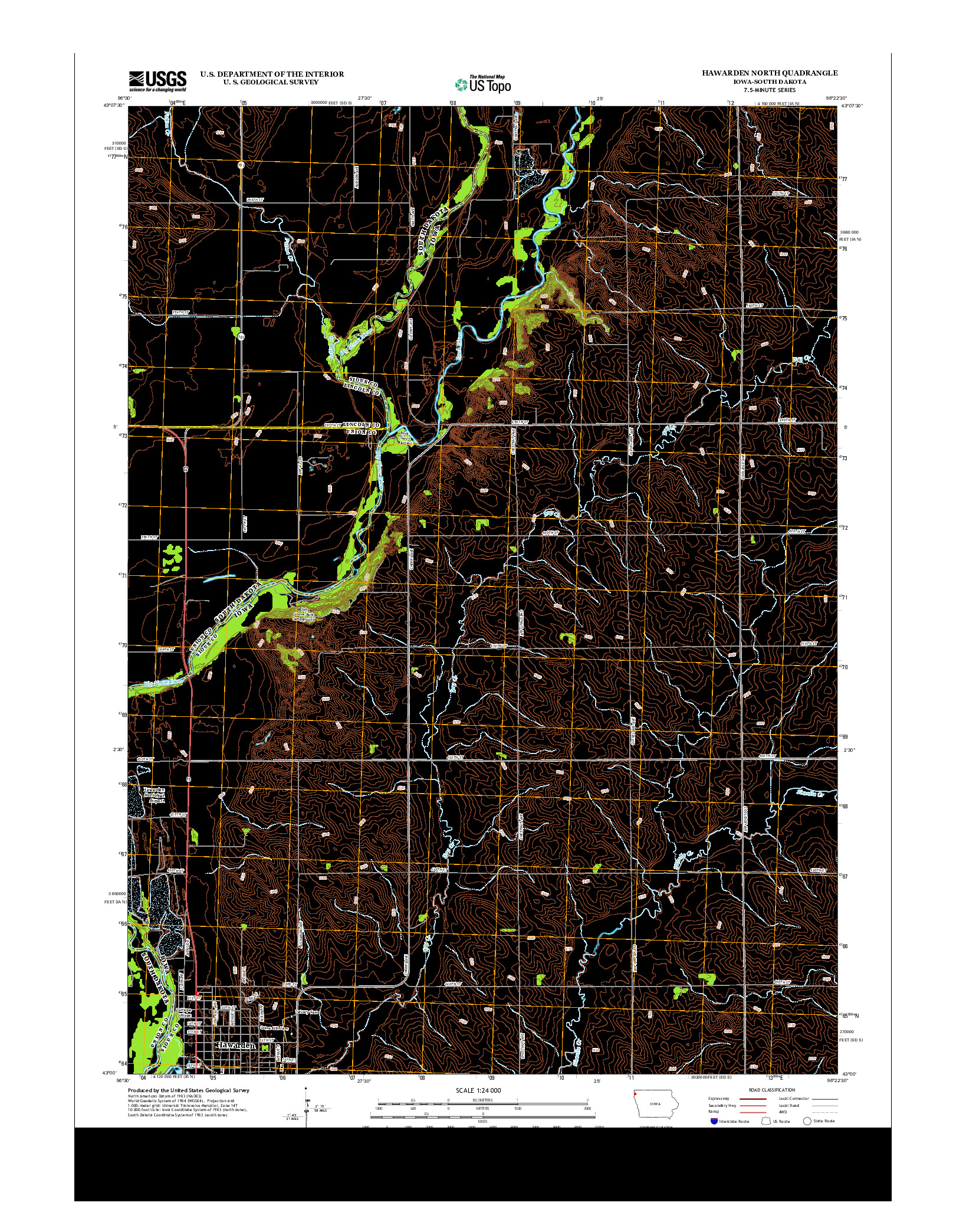 USGS US TOPO 7.5-MINUTE MAP FOR HAWARDEN NORTH, IA-SD 2013