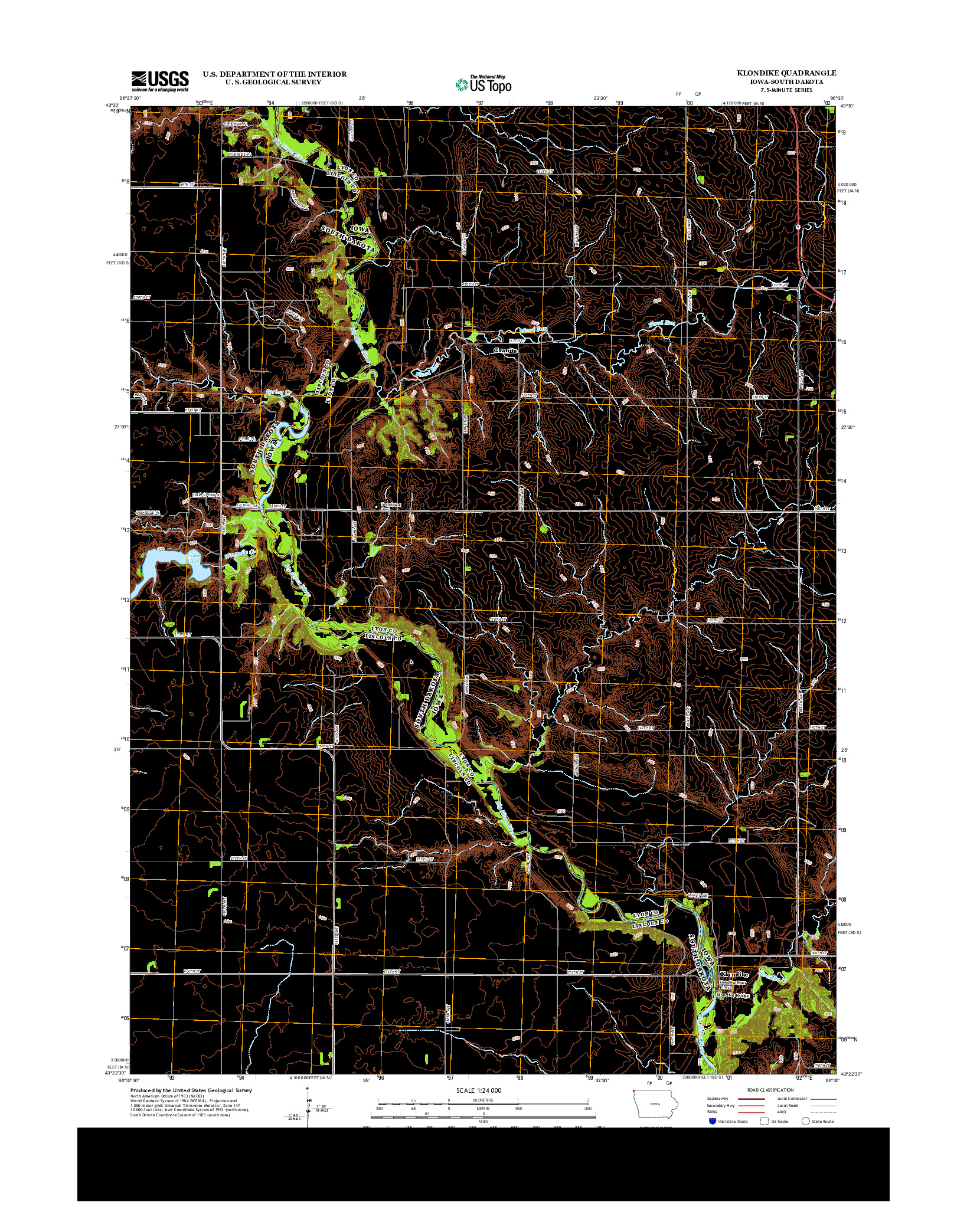 USGS US TOPO 7.5-MINUTE MAP FOR KLONDIKE, IA-SD 2013