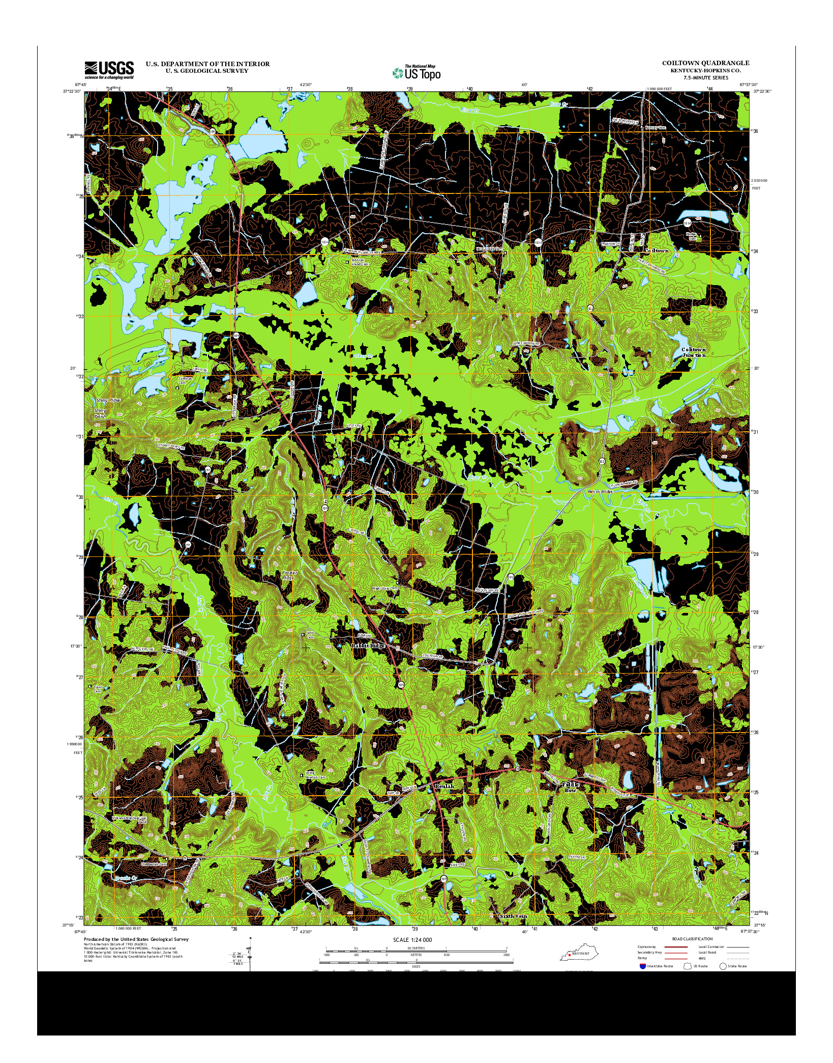 USGS US TOPO 7.5-MINUTE MAP FOR COILTOWN, KY 2013