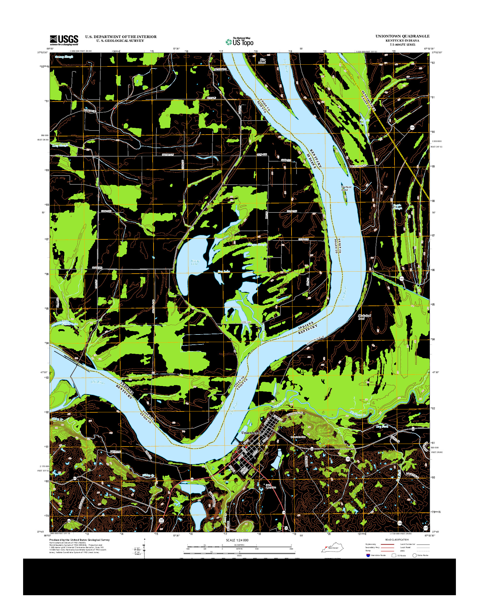 USGS US TOPO 7.5-MINUTE MAP FOR UNIONTOWN, KY-IN 2013