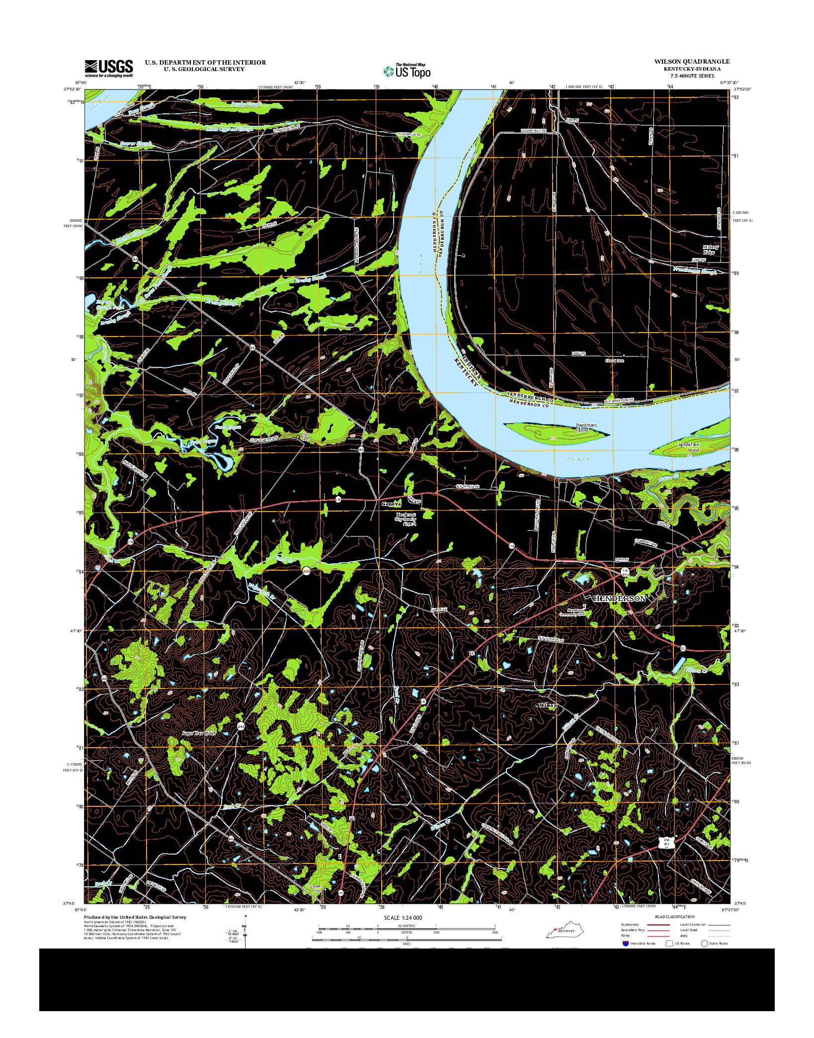 USGS US TOPO 7.5-MINUTE MAP FOR WILSON, KY-IN 2013