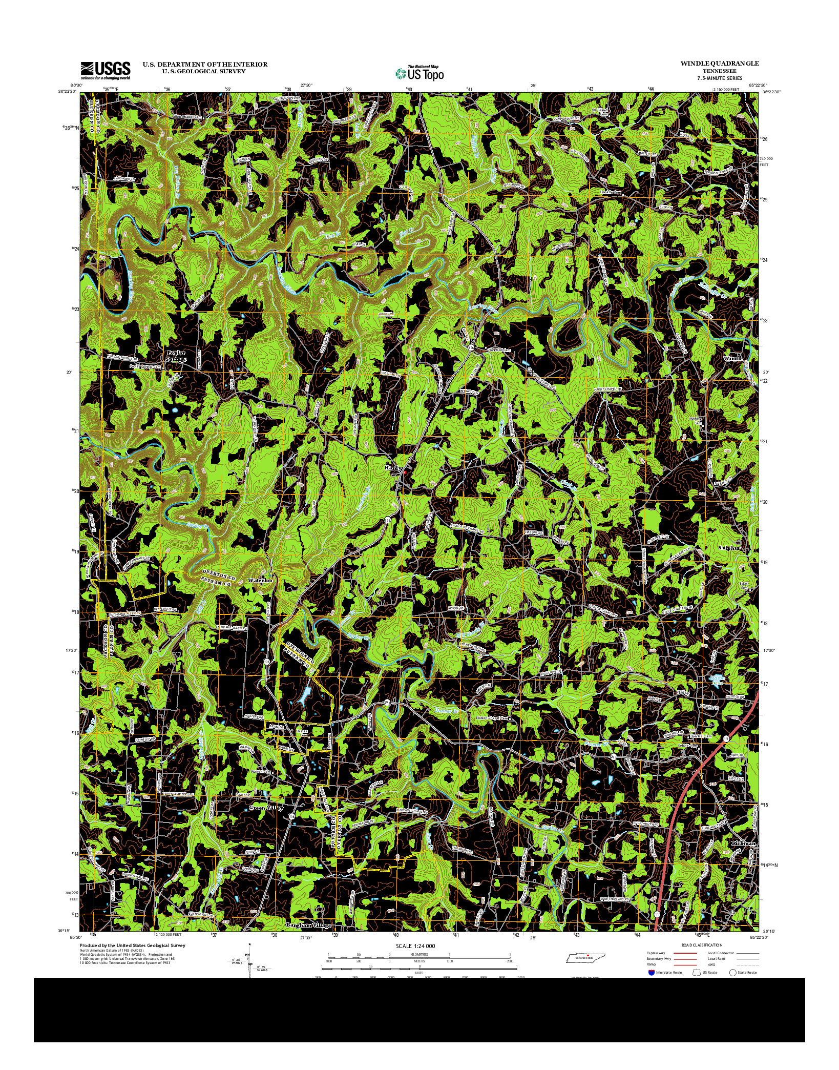 USGS US TOPO 7.5-MINUTE MAP FOR WINDLE, TN 2013