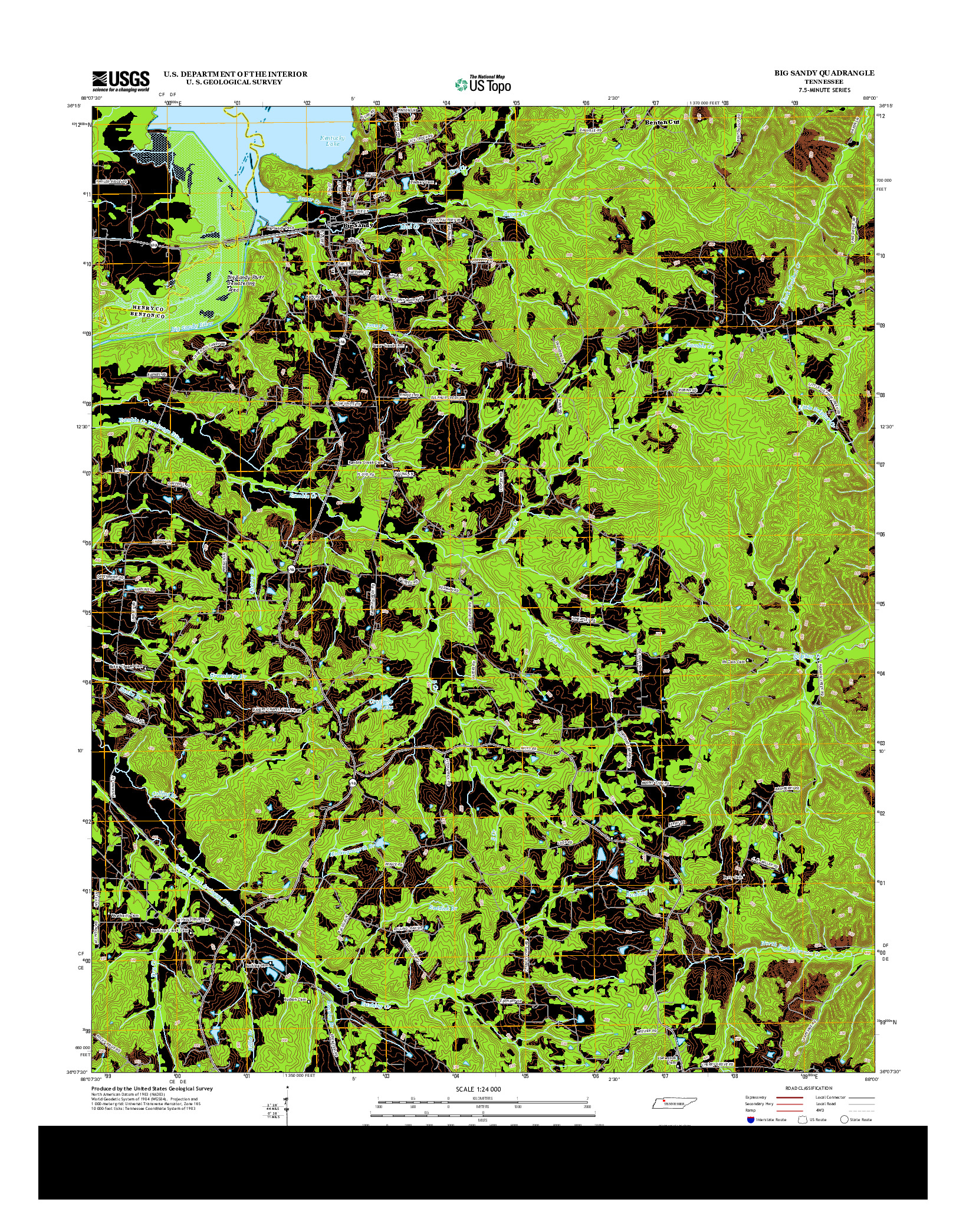 USGS US TOPO 7.5-MINUTE MAP FOR BIG SANDY, TN 2013