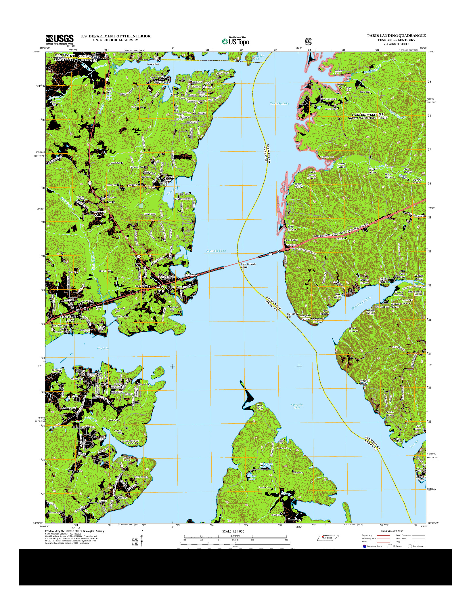 USGS US TOPO 7.5-MINUTE MAP FOR PARIS LANDING, TN-KY 2013