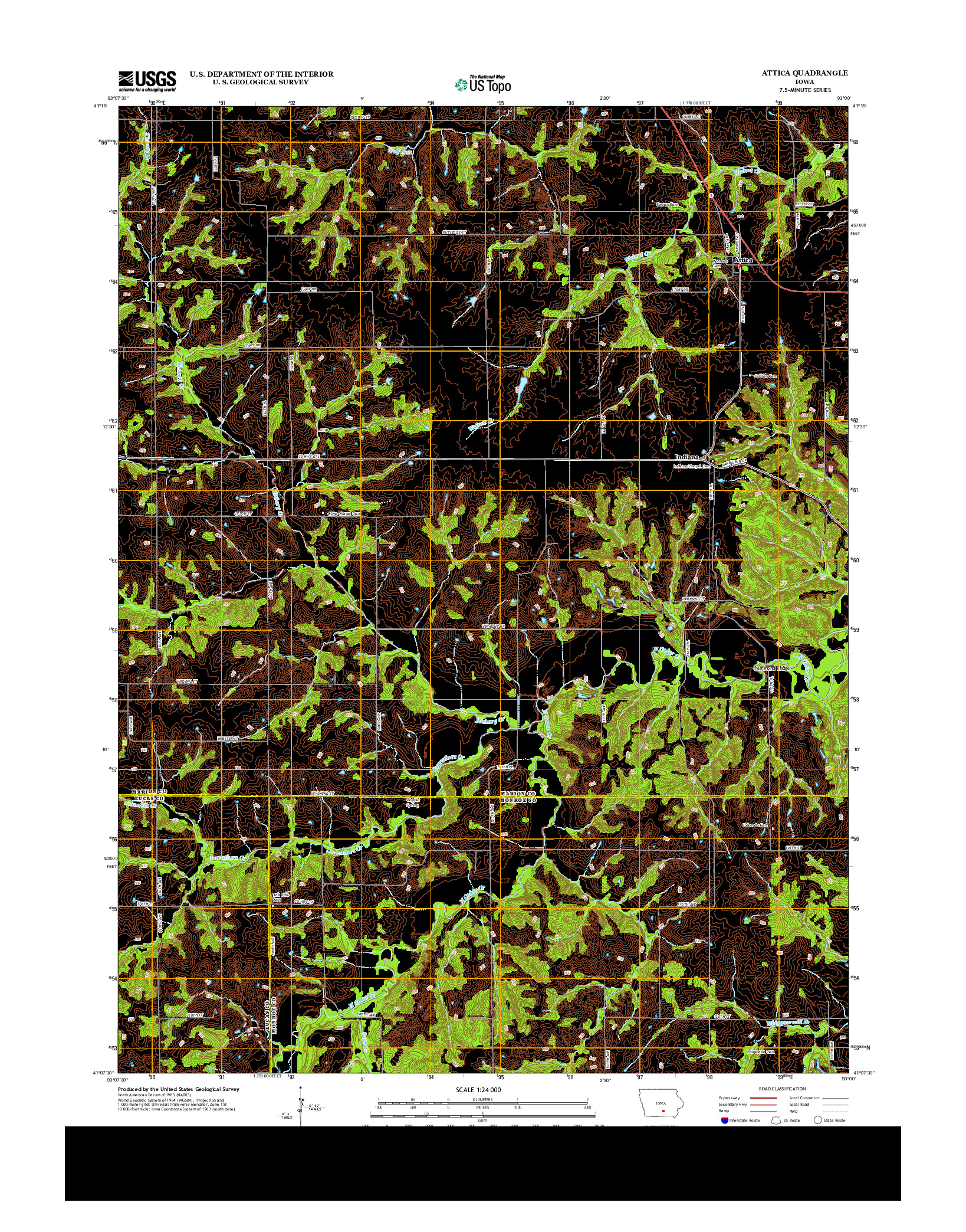 USGS US TOPO 7.5-MINUTE MAP FOR ATTICA, IA 2013