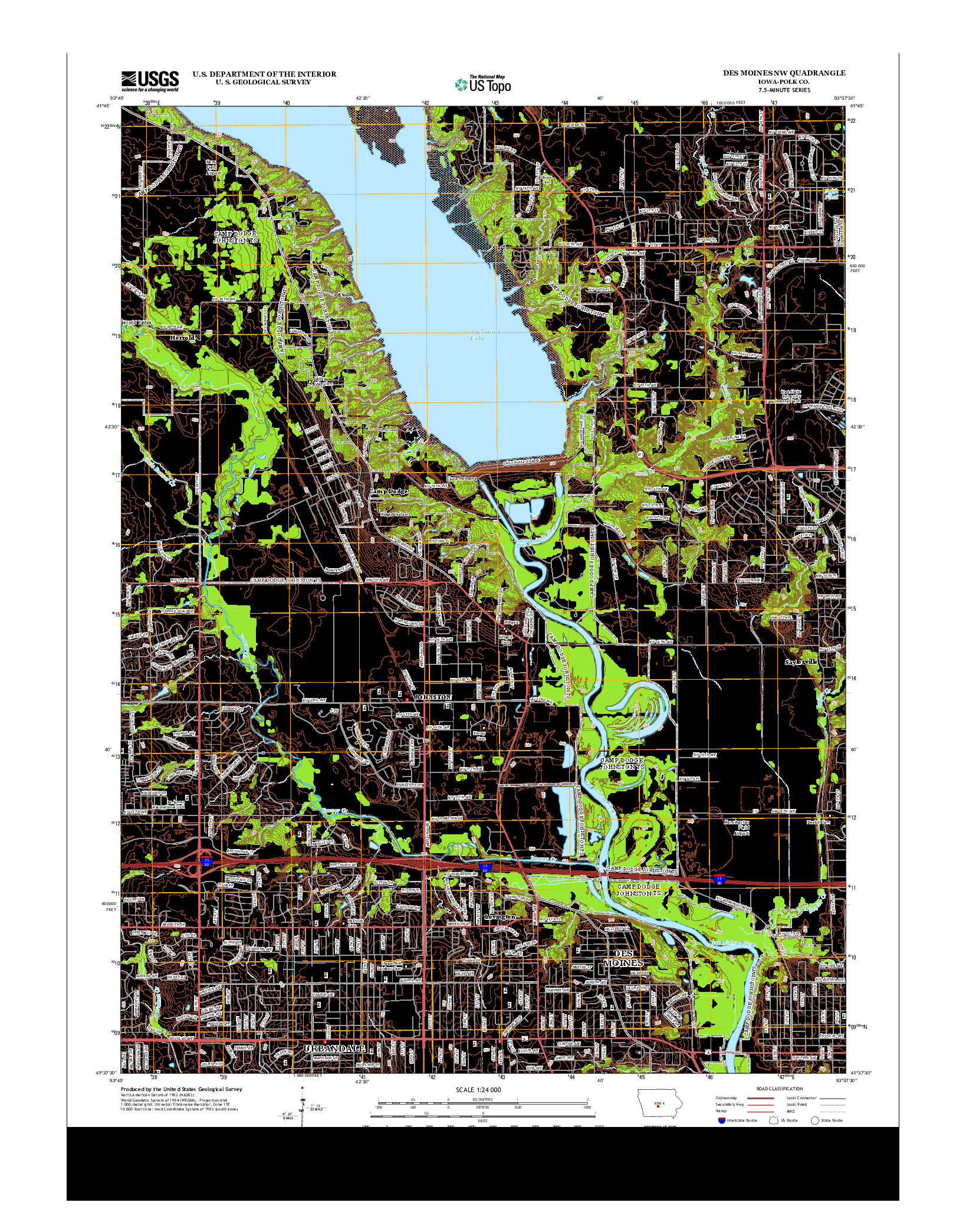 USGS US TOPO 7.5-MINUTE MAP FOR DES MOINES NW, IA 2013