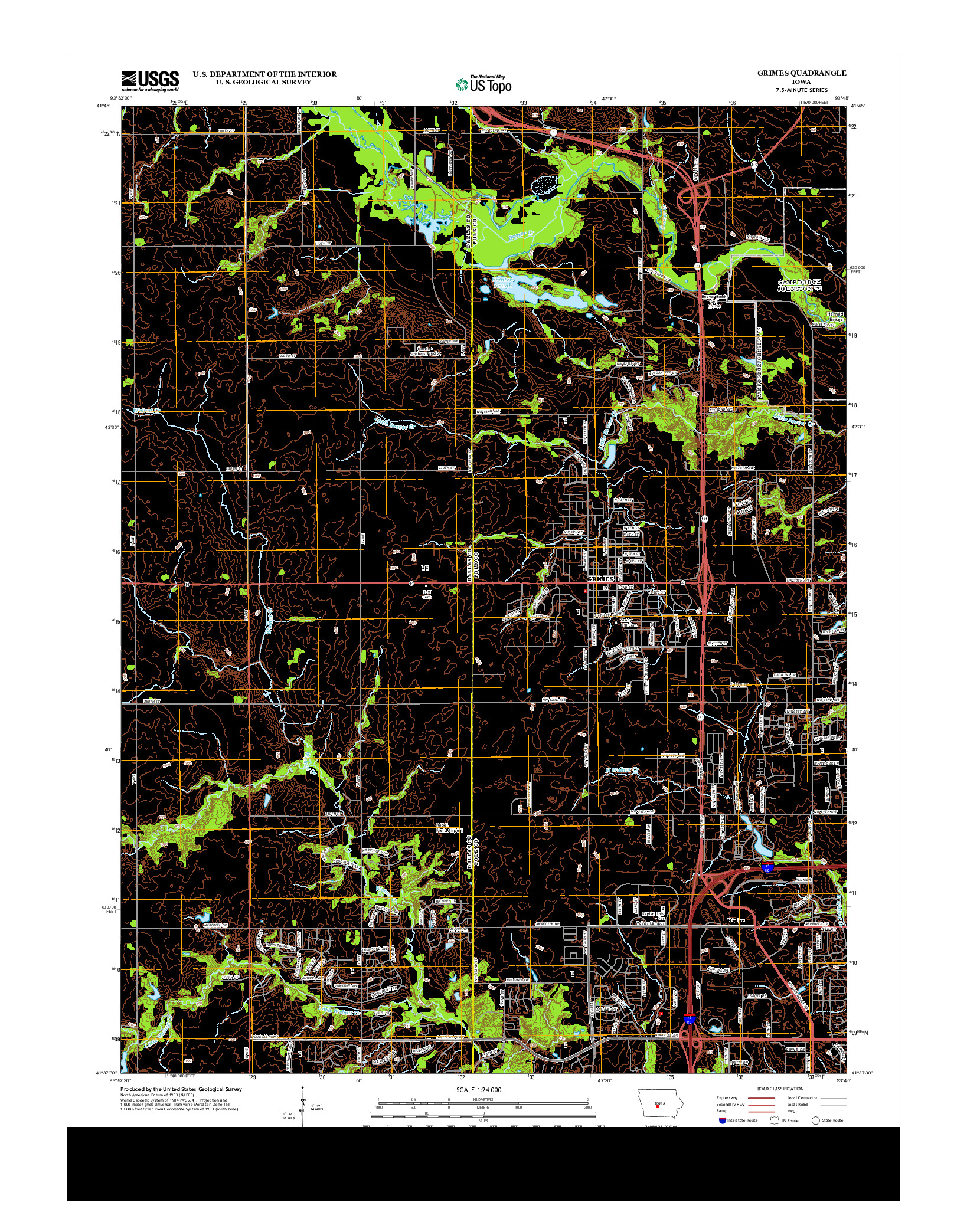 USGS US TOPO 7.5-MINUTE MAP FOR GRIMES, IA 2013