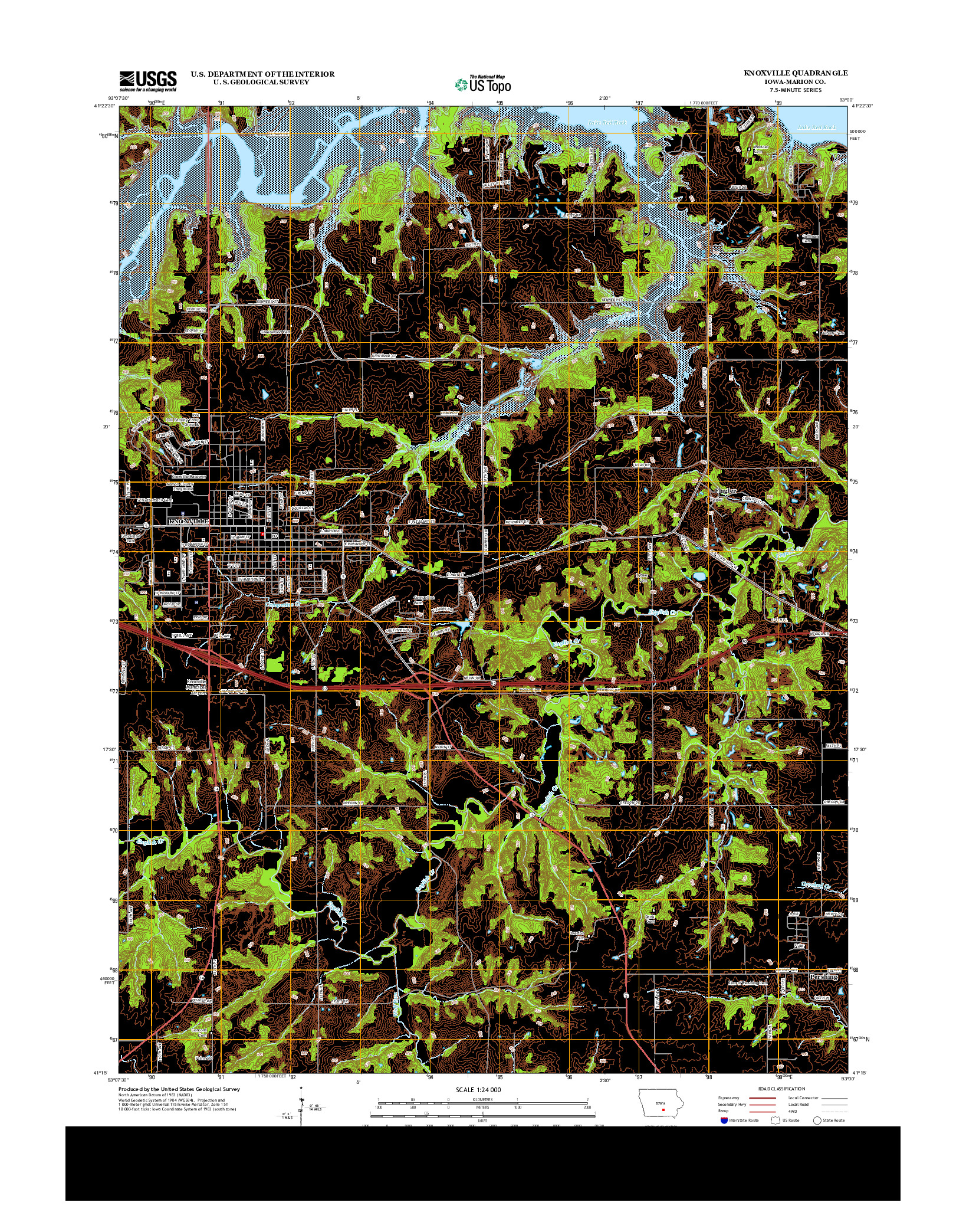 USGS US TOPO 7.5-MINUTE MAP FOR KNOXVILLE, IA 2013