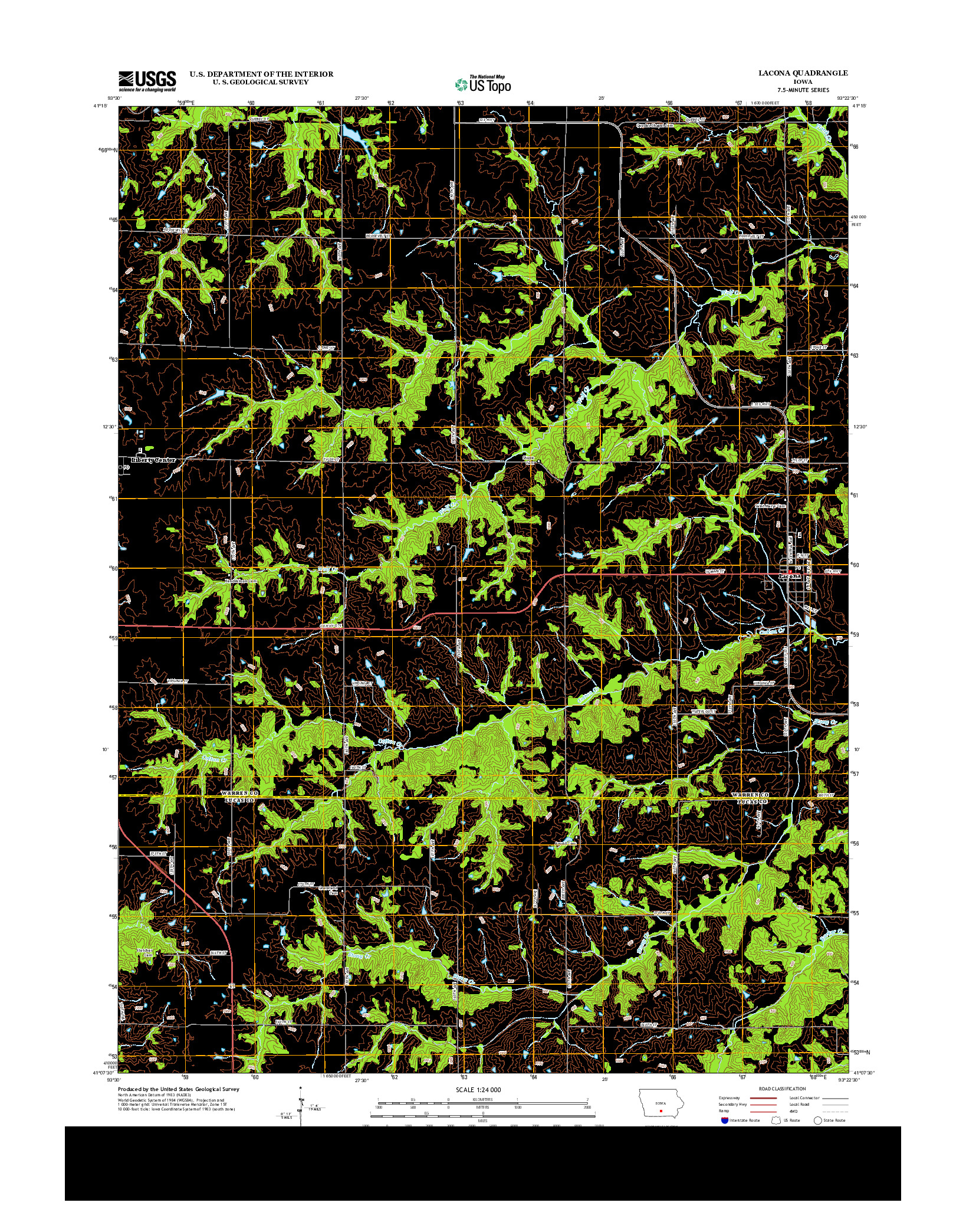 USGS US TOPO 7.5-MINUTE MAP FOR LACONA, IA 2013